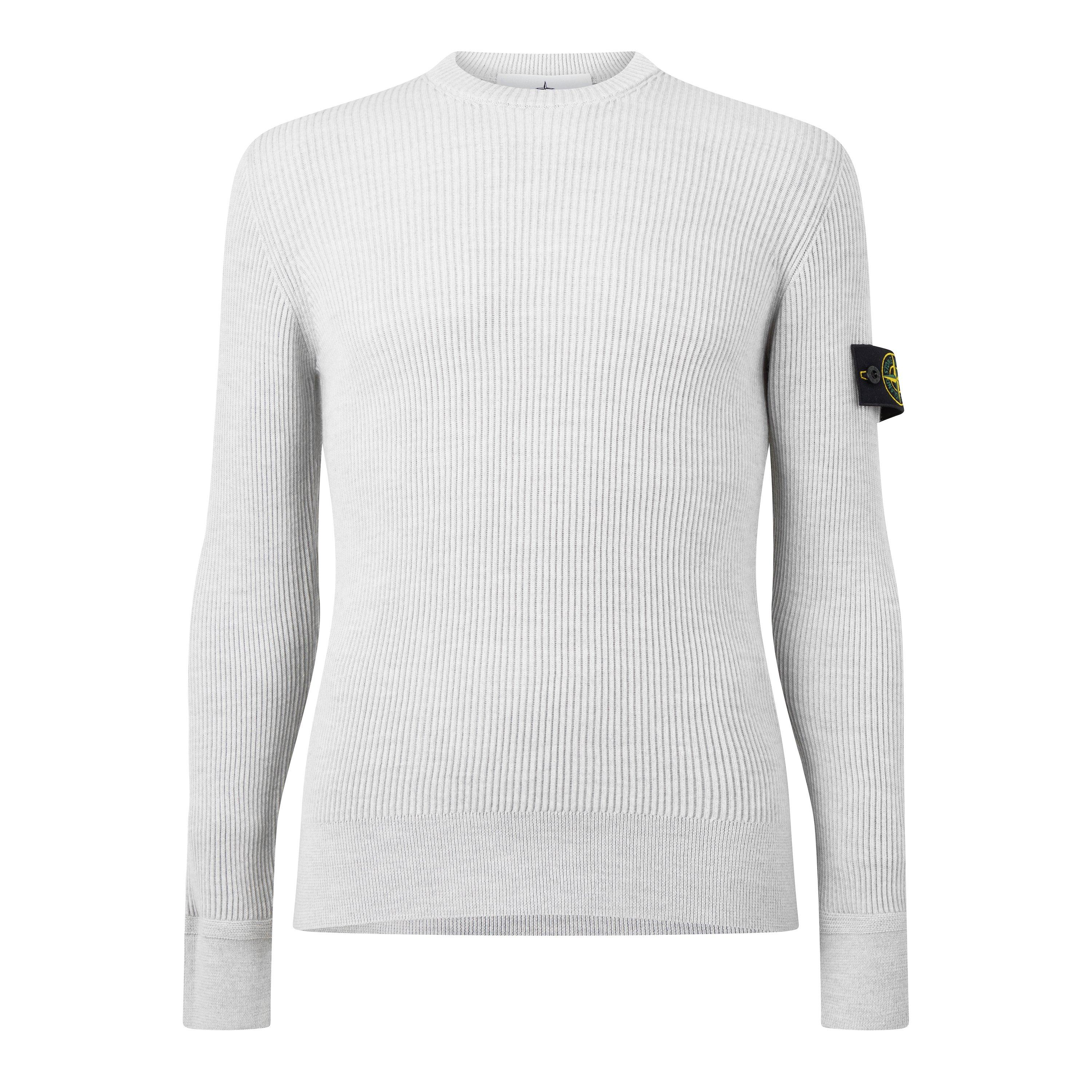 Stone Island Men's Beige Sand Ribbed Crew-Neck Sweater - Image 5