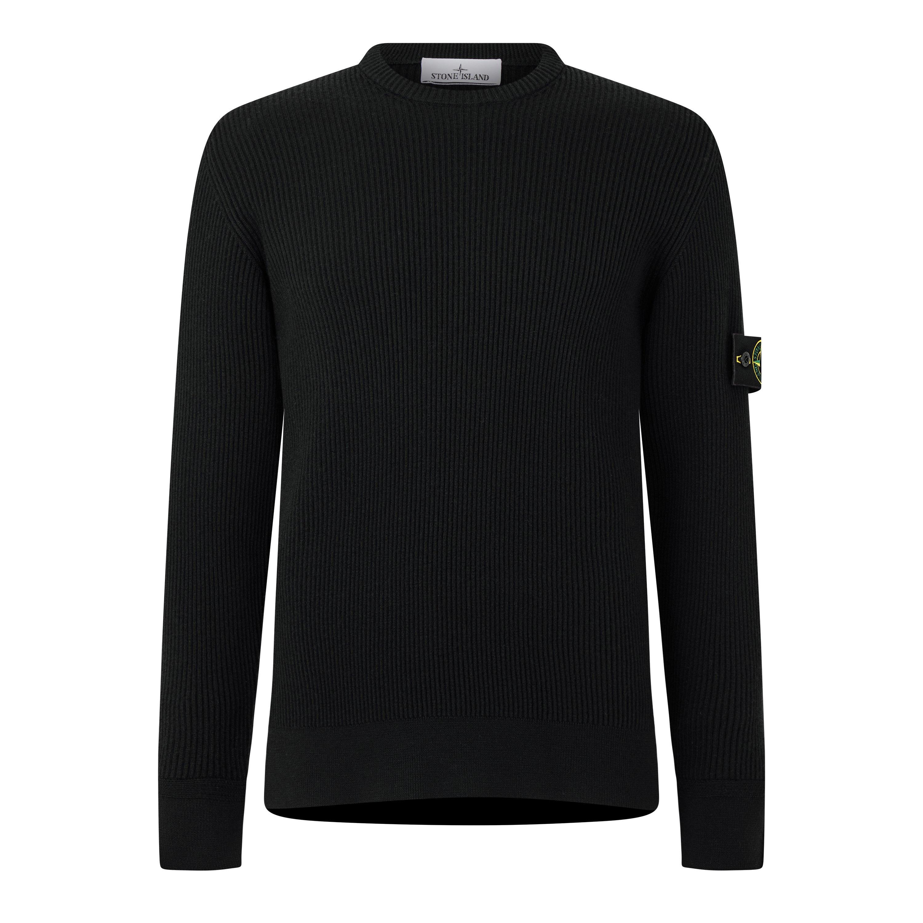 Stone Island Stone Rib Knit Crew Sn64 - Black V0029 - M