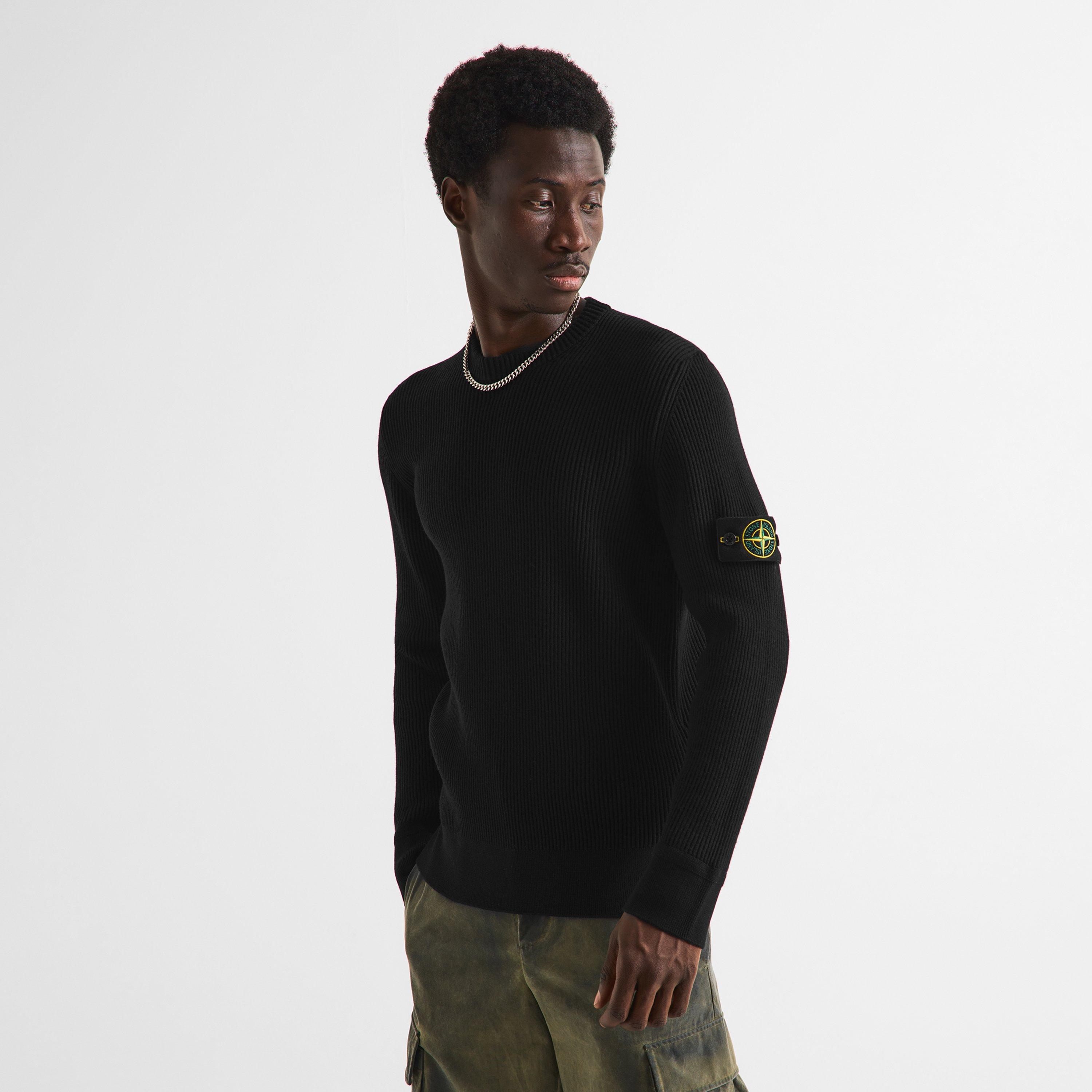 Black V0029 - Stone Island - Stone Rib Knit Crew Sn64 - 3