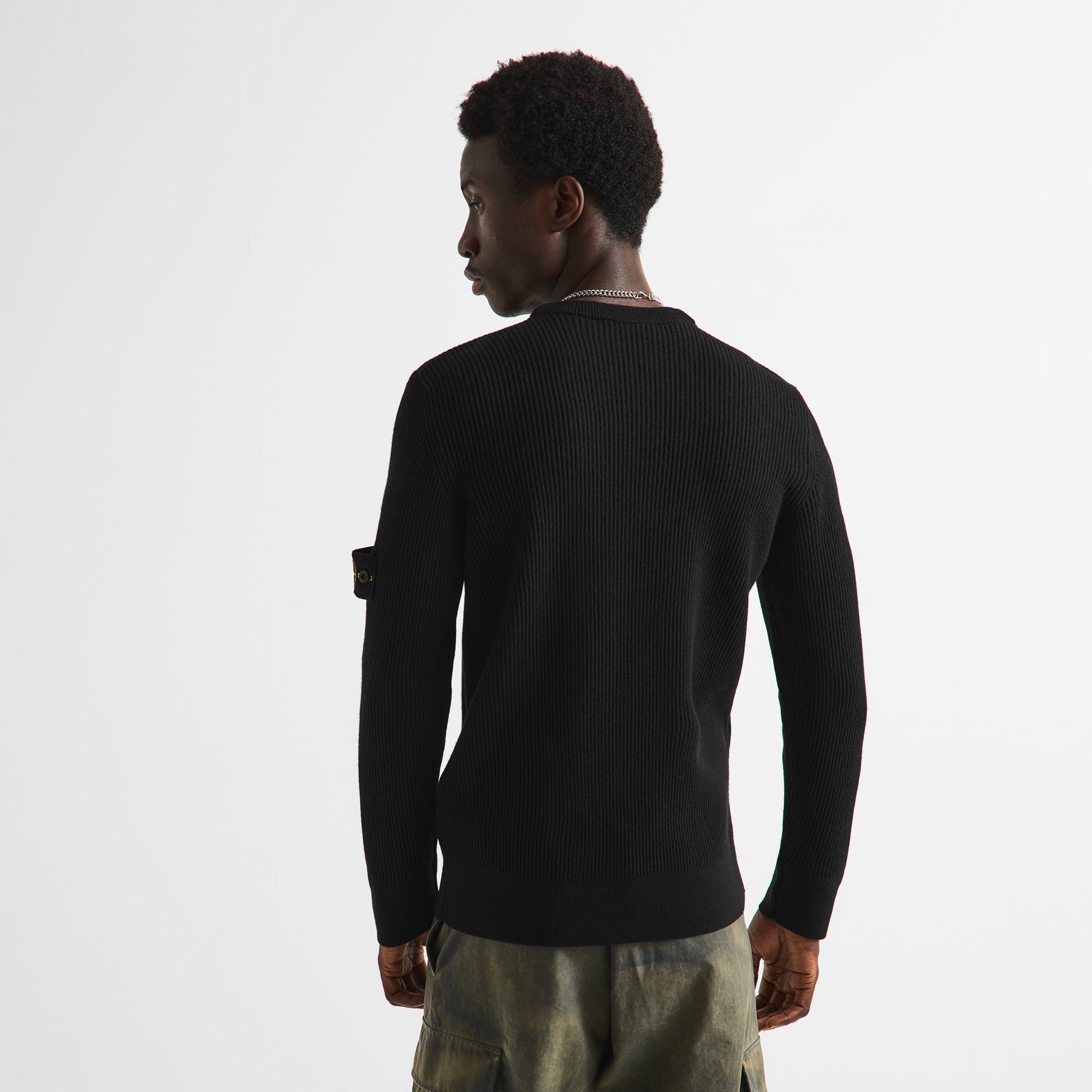 Black V0029 - Stone Island - Stone Rib Knit Crew Sn64 - 4