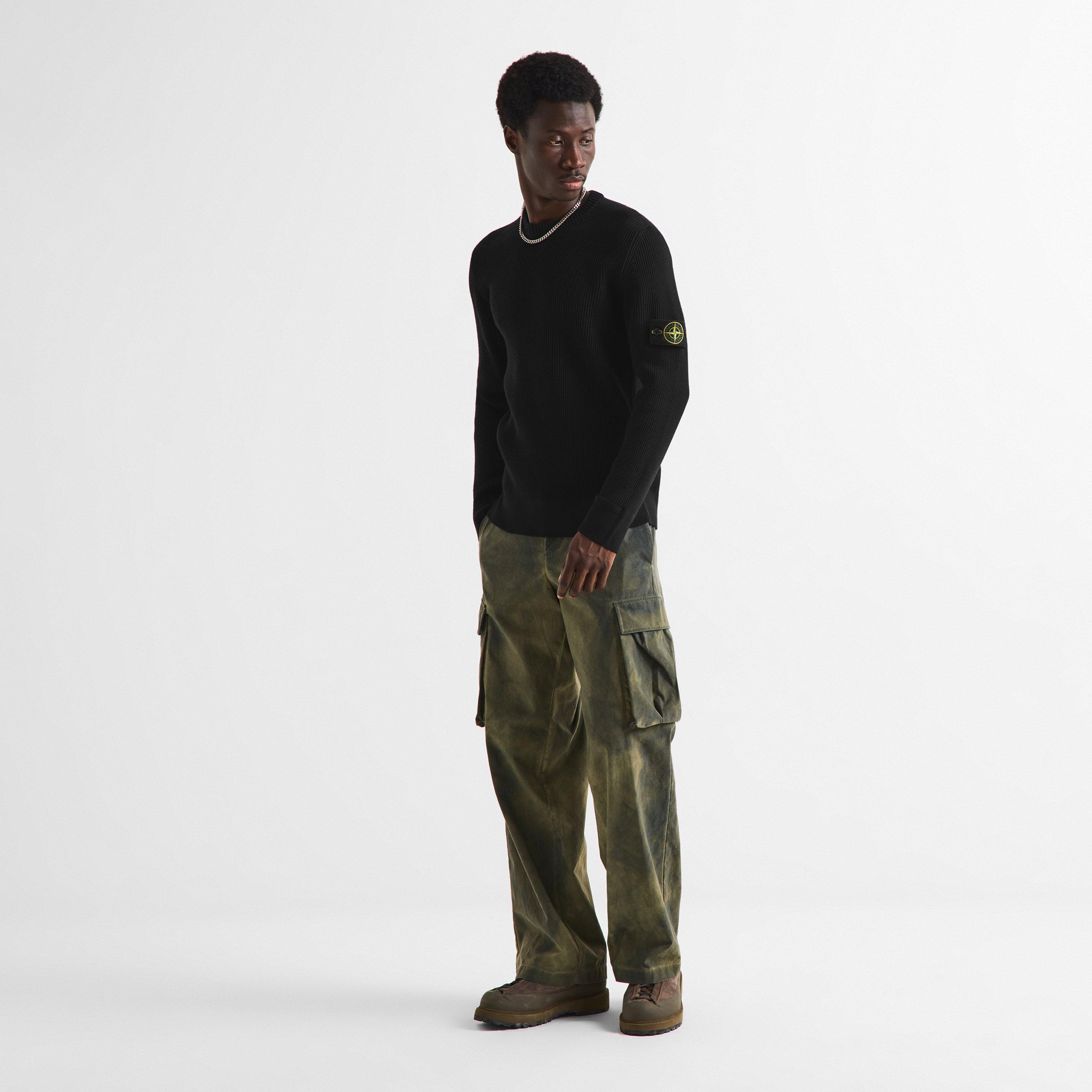 Black V0029 - Stone Island - Stone Rib Knit Crew Sn64 - 6