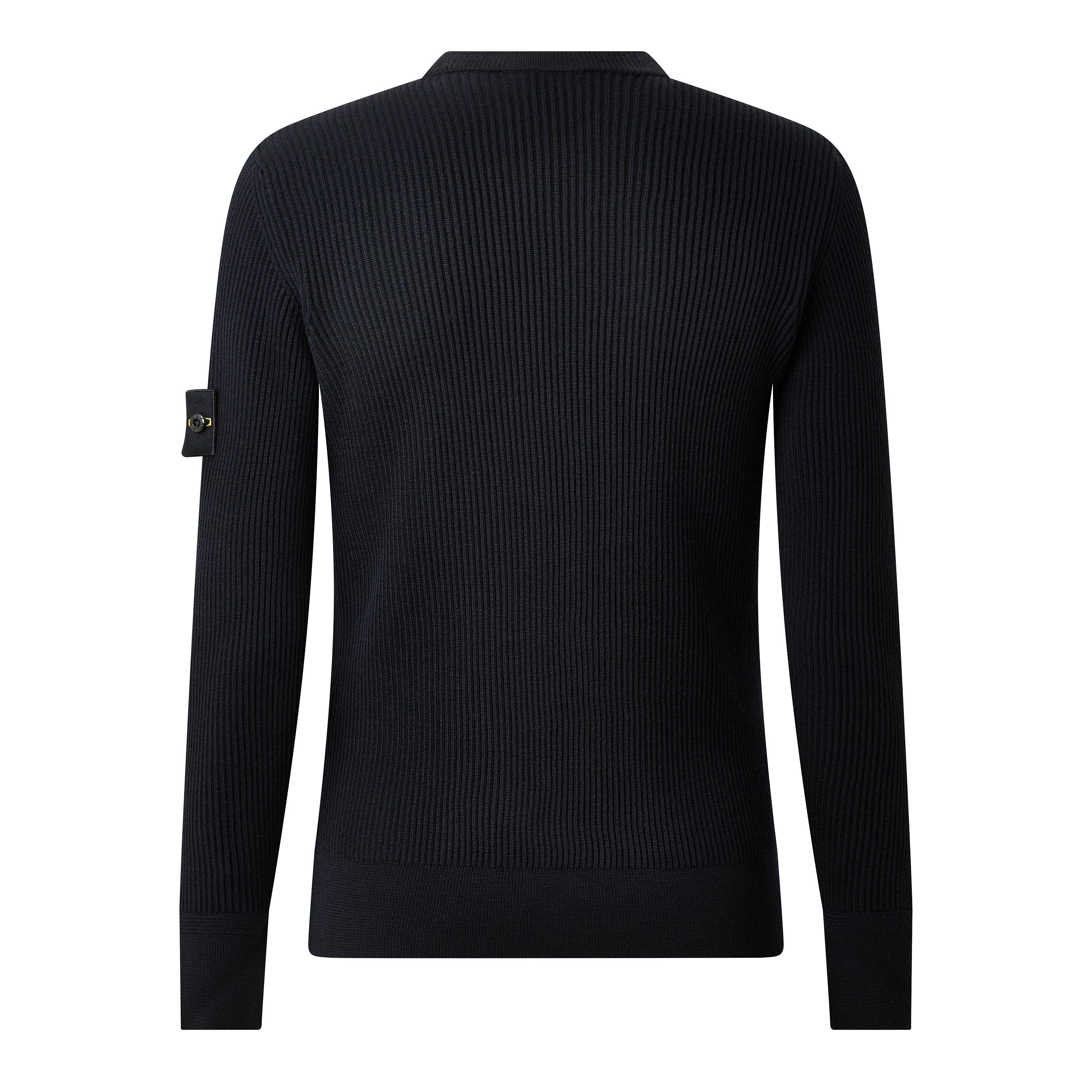 Navy V0020 - Stone Island - Stone Rib Knit Crew Sn64 - 2
