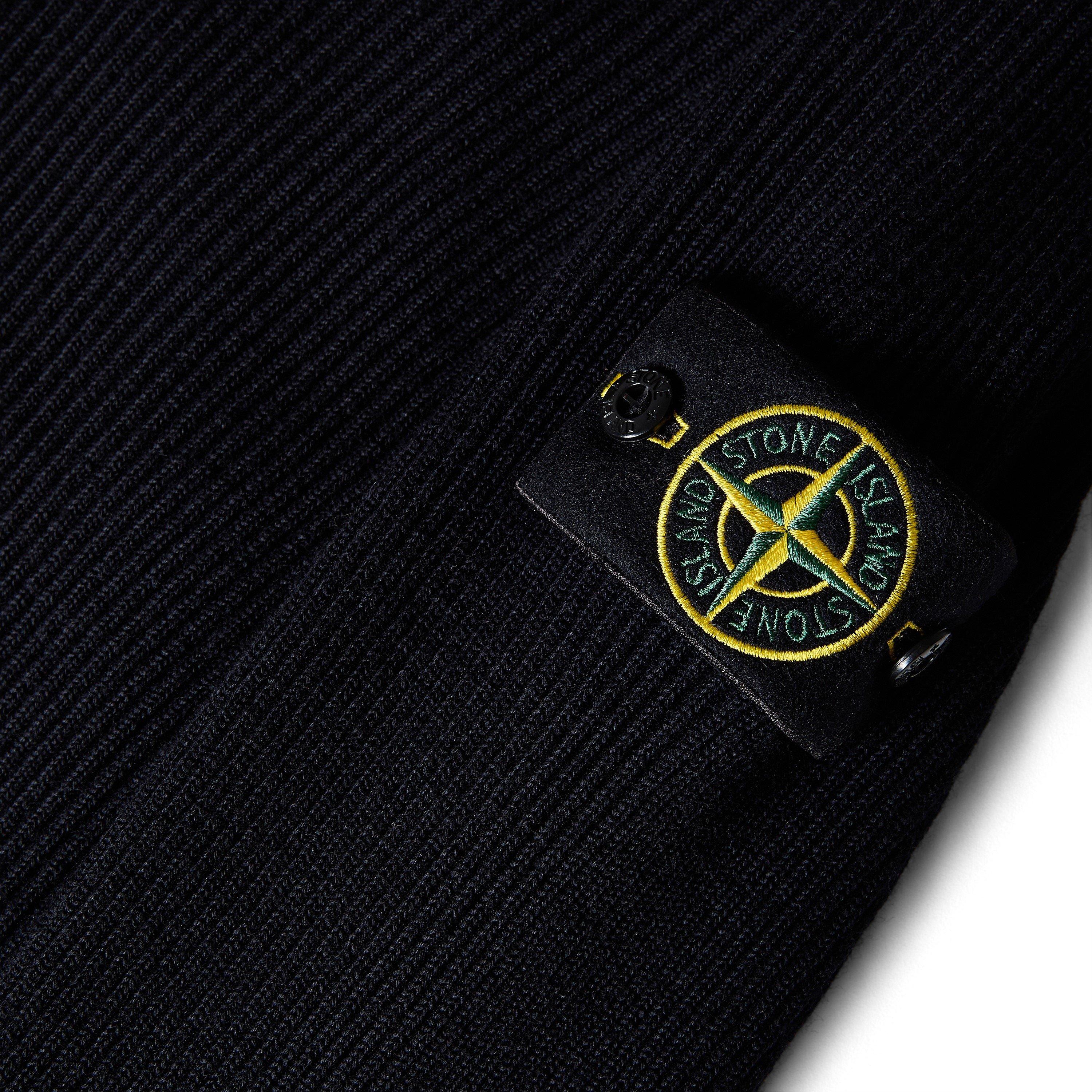 Navy V0020 - Stone Island - Stone Rib Knit Crew Sn64 - 3