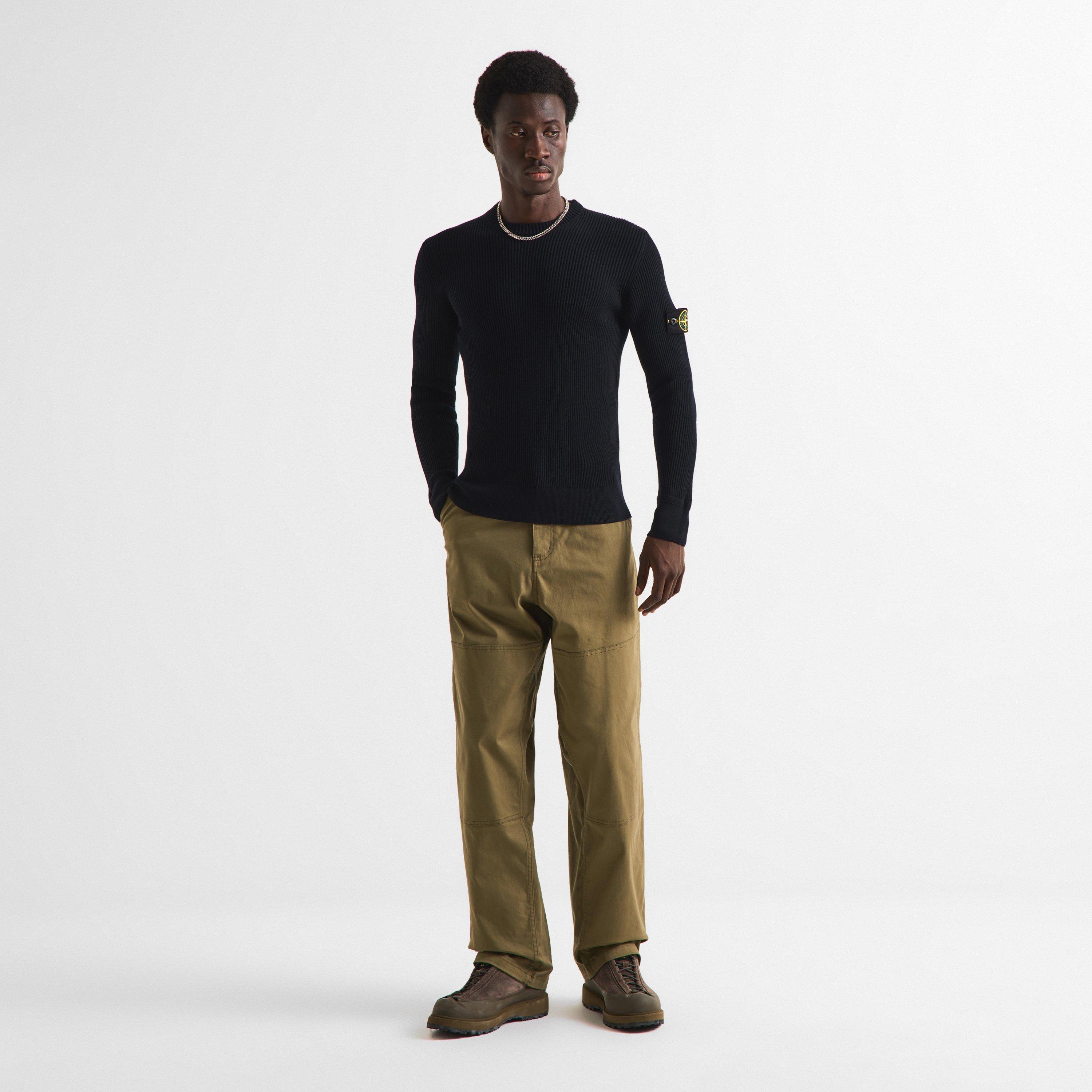 Navy V0020 - Stone Island - Stone Rib Knit Crew Sn64 - 6