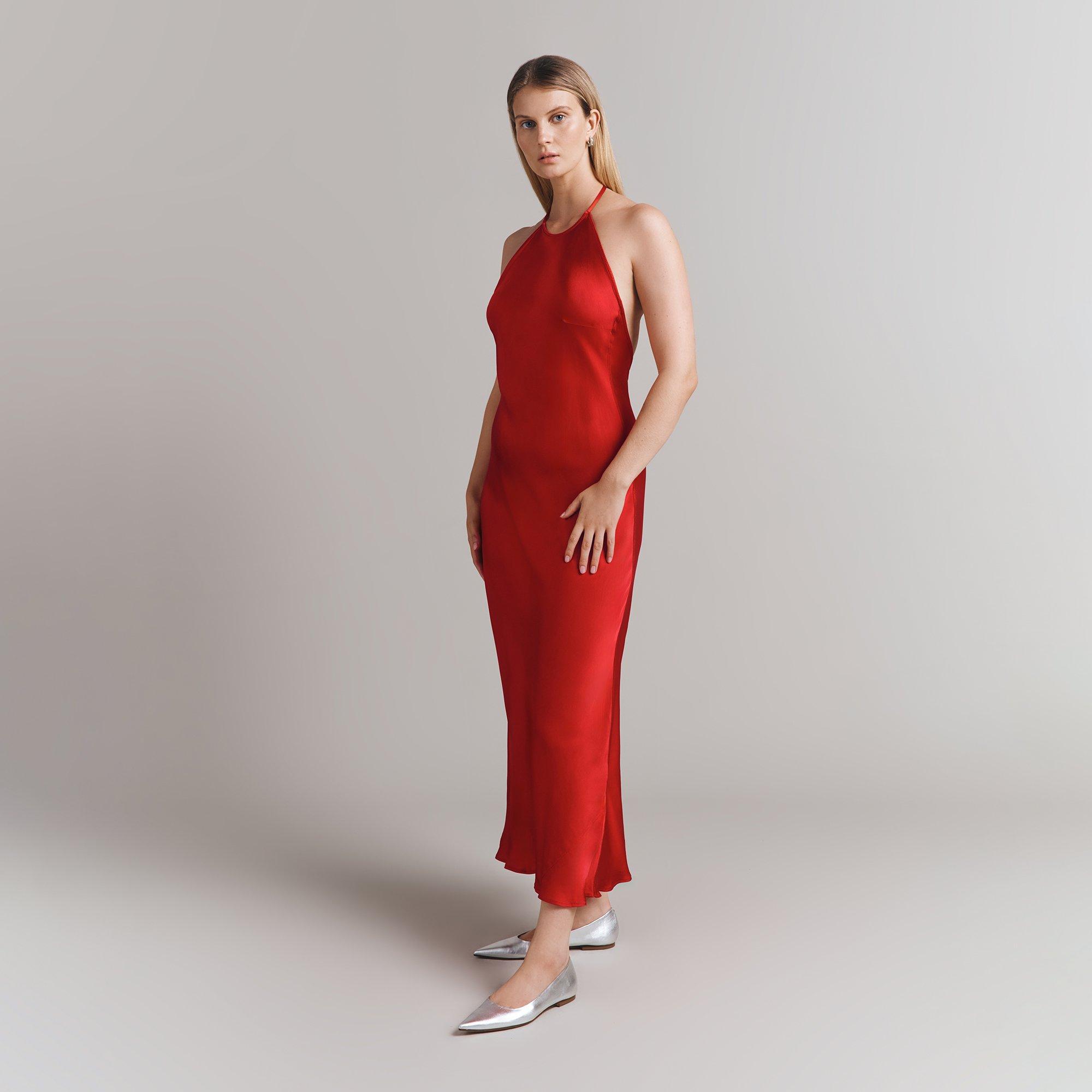 Red - Ghost - Women's Chloe Midi Slip Dress - 2
