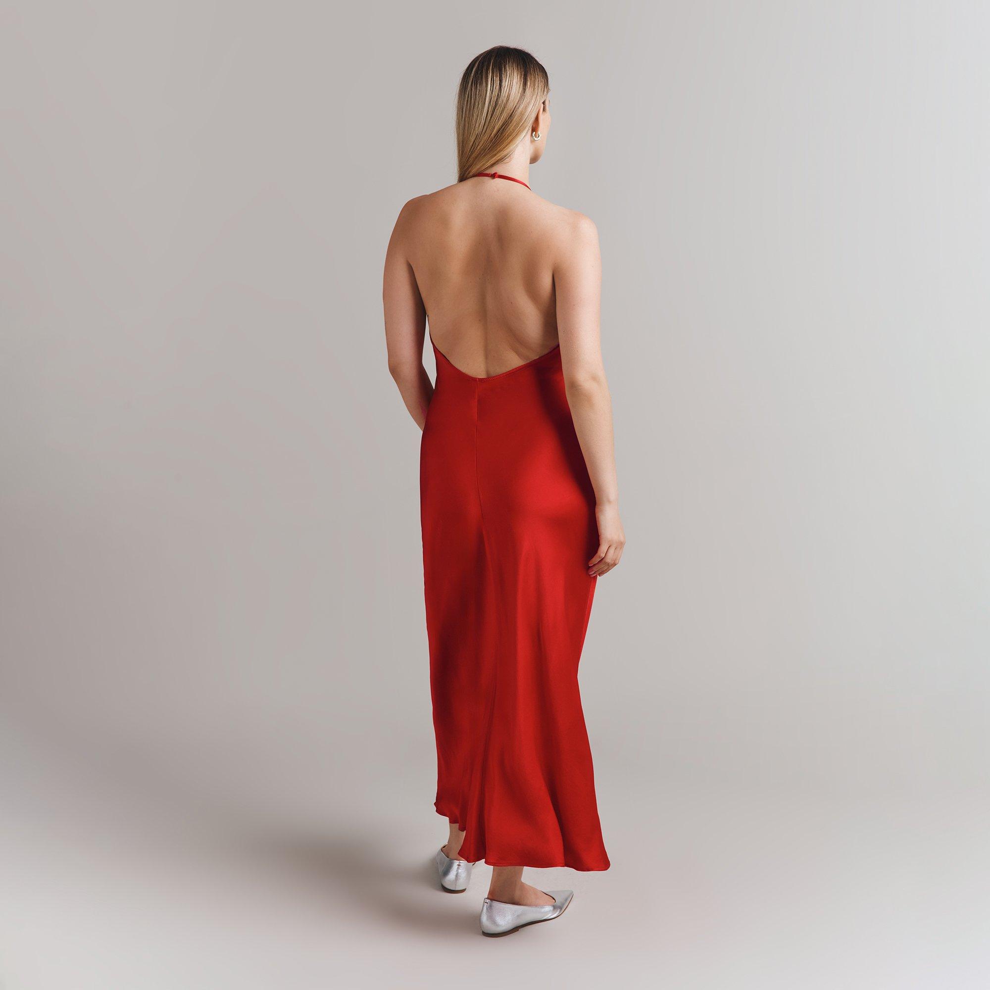 Red - Ghost - Women's Chloe Midi Slip Dress - 5