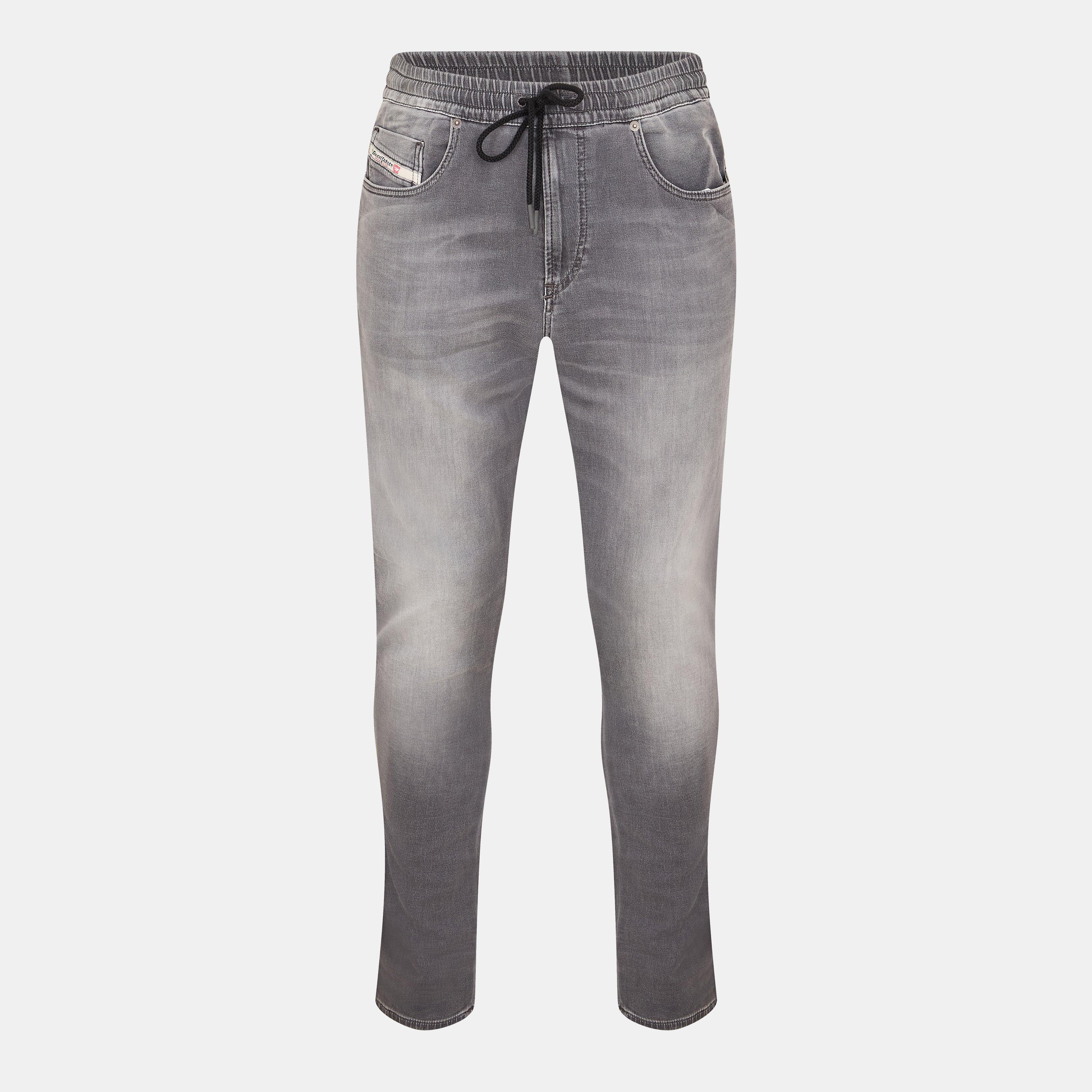 Diesel Men's Wide Leg Relaxed Fit Jeans - Black/Grey Denm - 26W R
