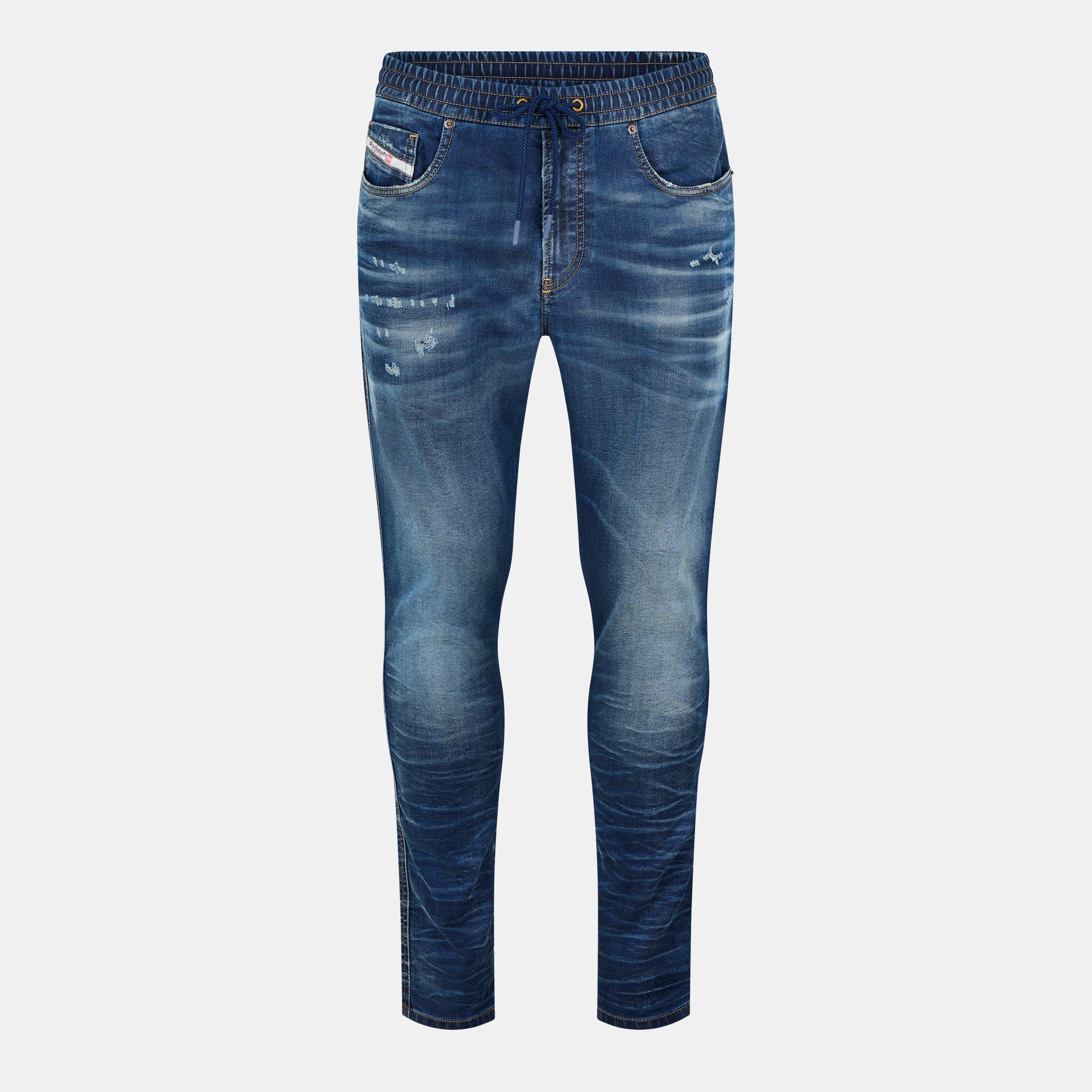Diesel Men's Wide Leg Relaxed Fit Jeans - Blue Denim - 26W R