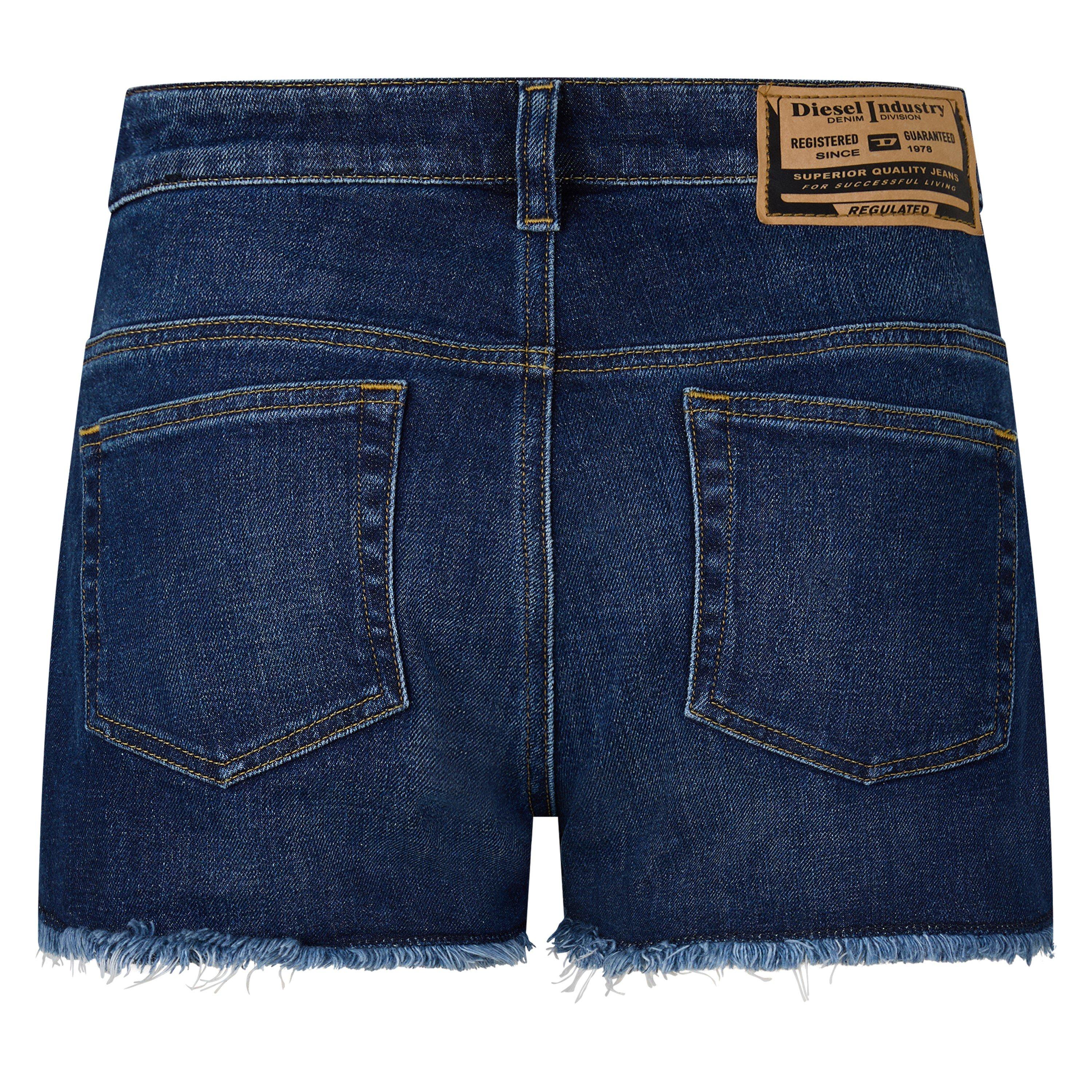 Blue Denim - Diesel - Men's De-Rifty-Out Calzoncini Denim Shorts - 2