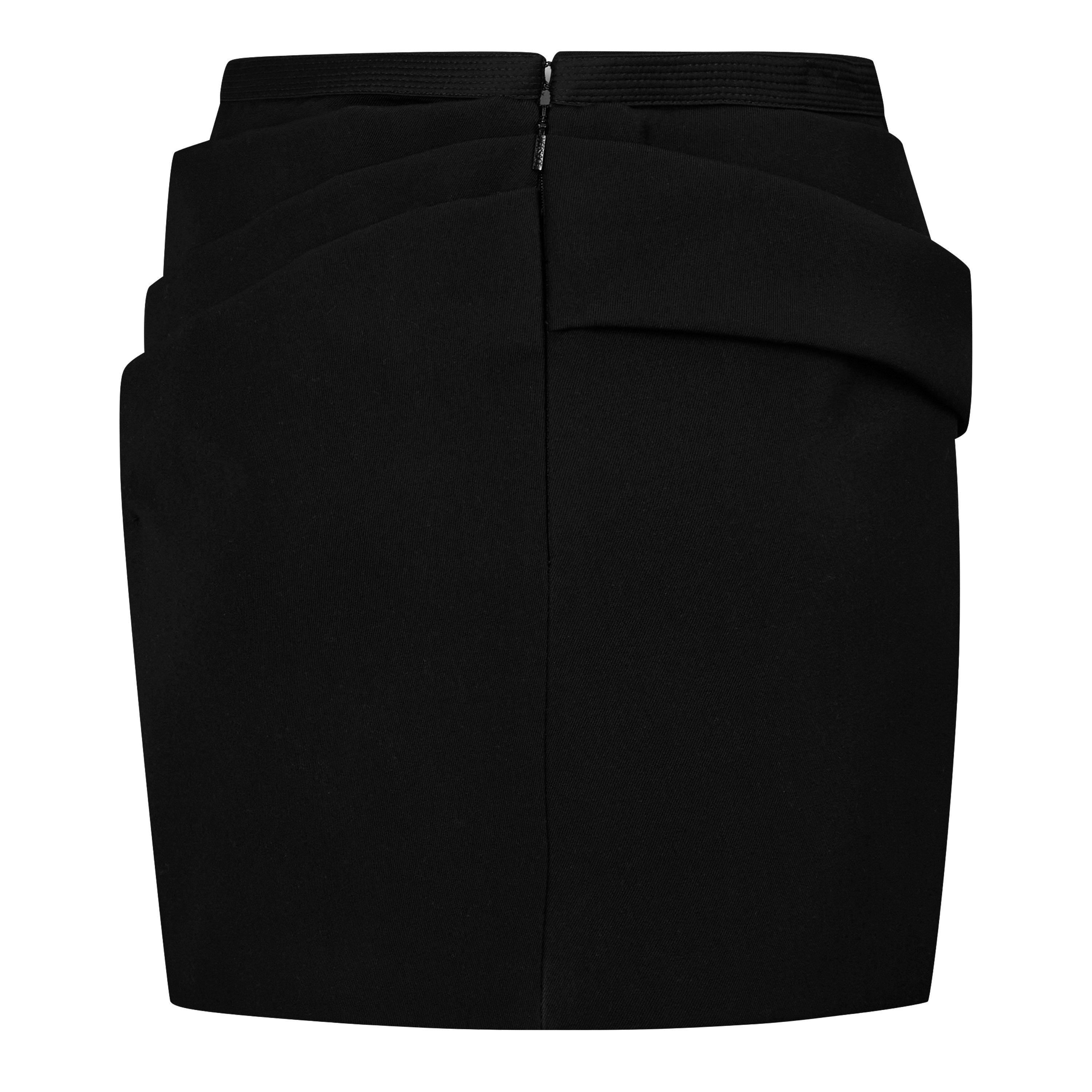 Black - Versace - Draped Wool Mini Skirt - 6