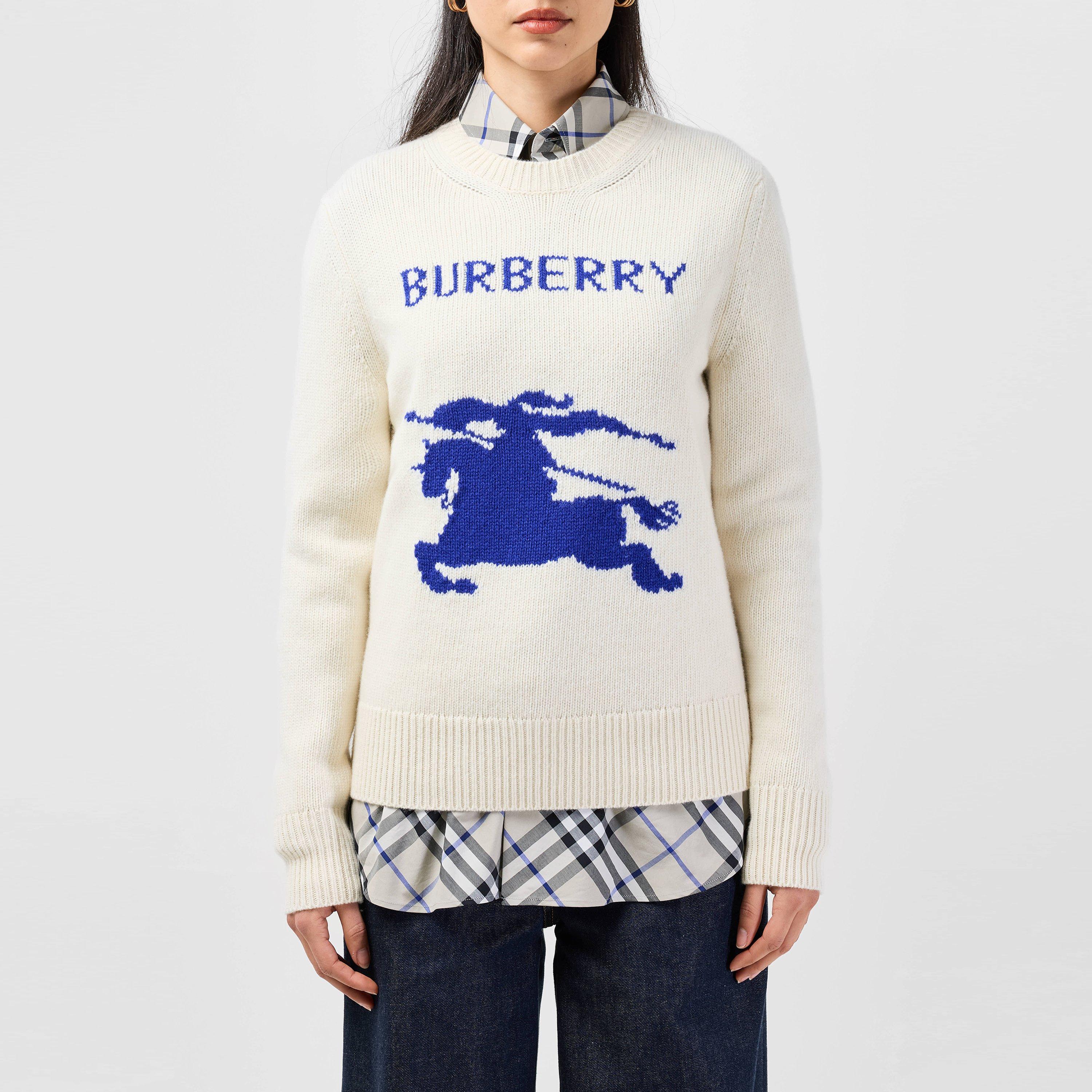 White - Burberry - Ekd Wool Cashmere Jumper - 1