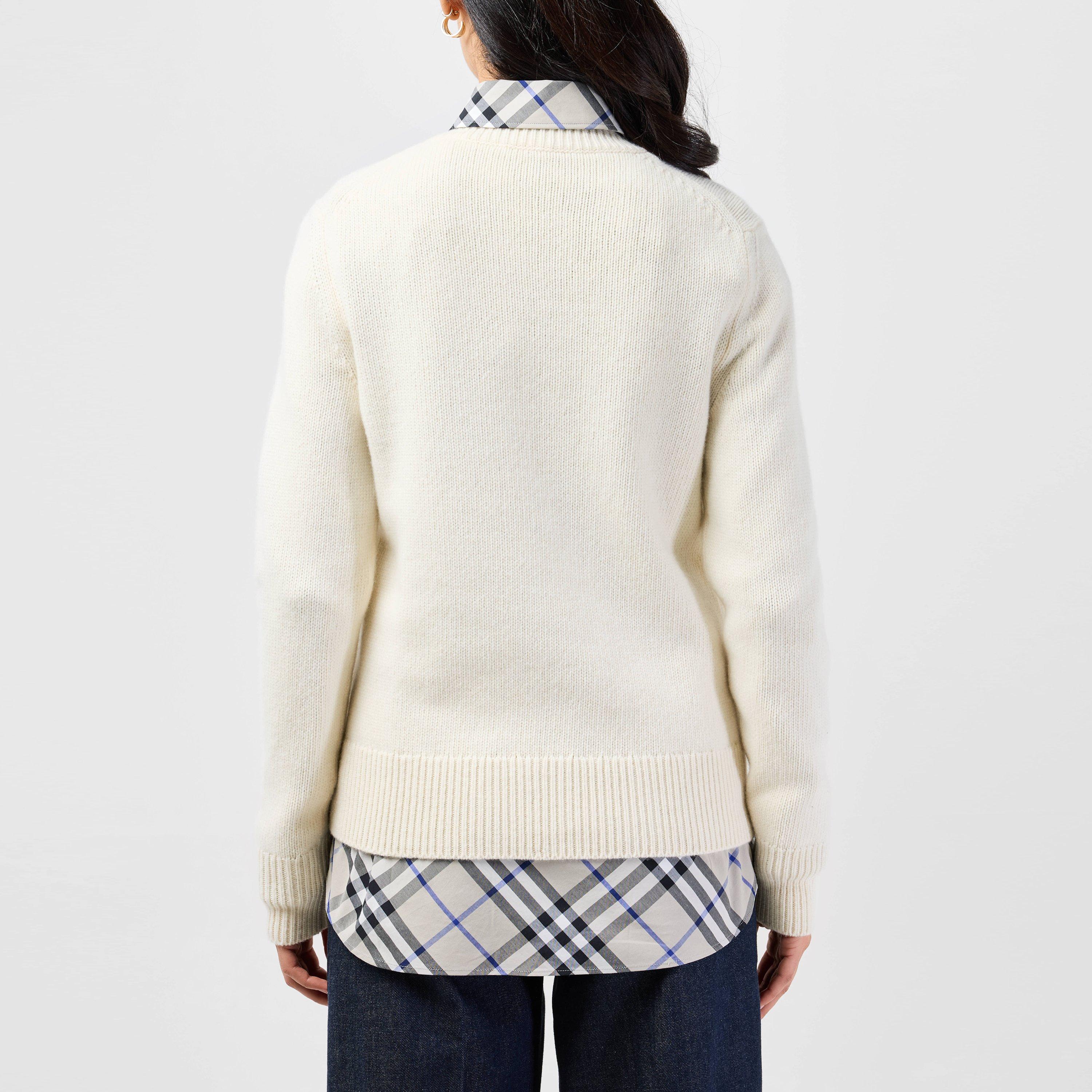 White - Burberry - Ekd Wool Cashmere Jumper - 3