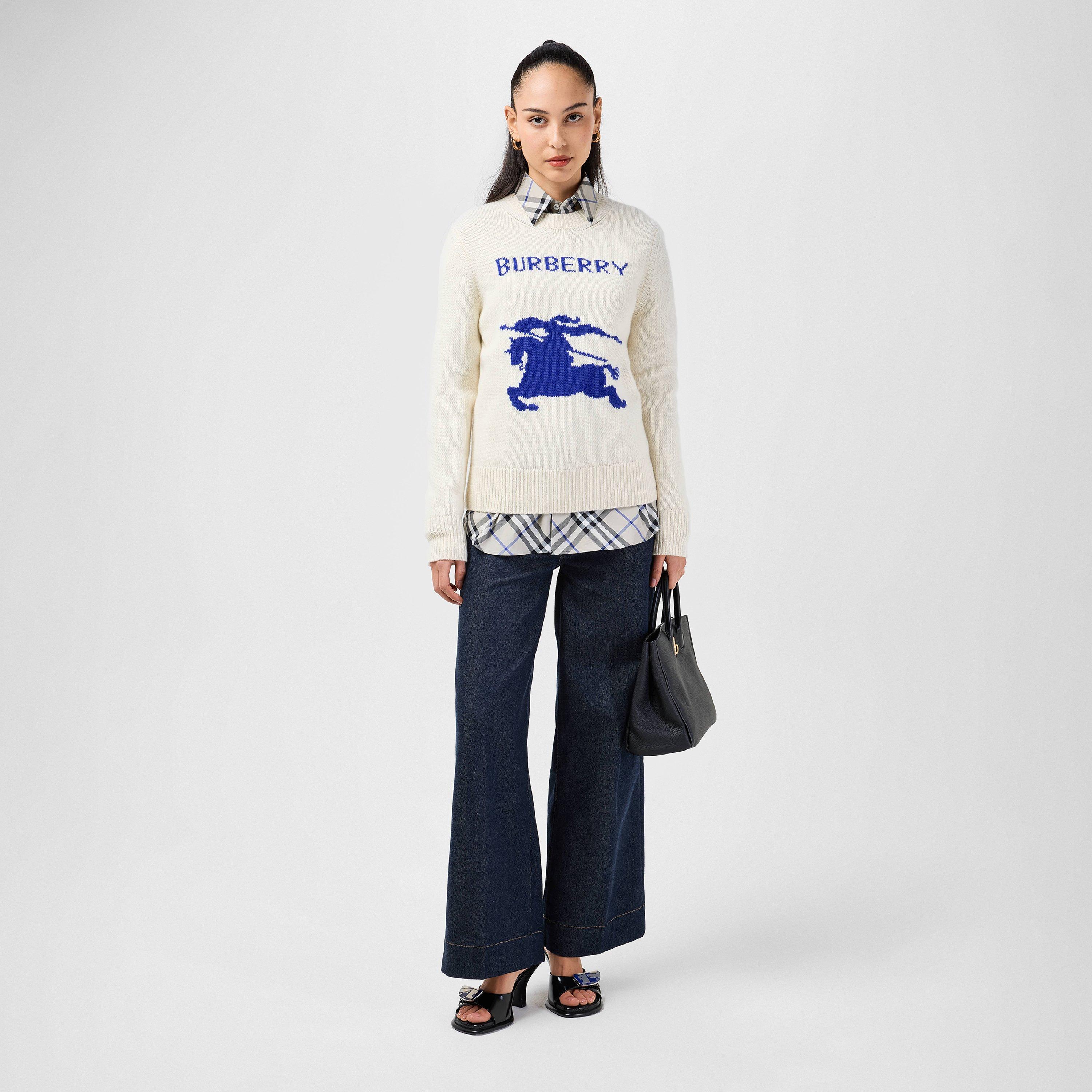 White - Burberry - Ekd Wool Cashmere Jumper - 4