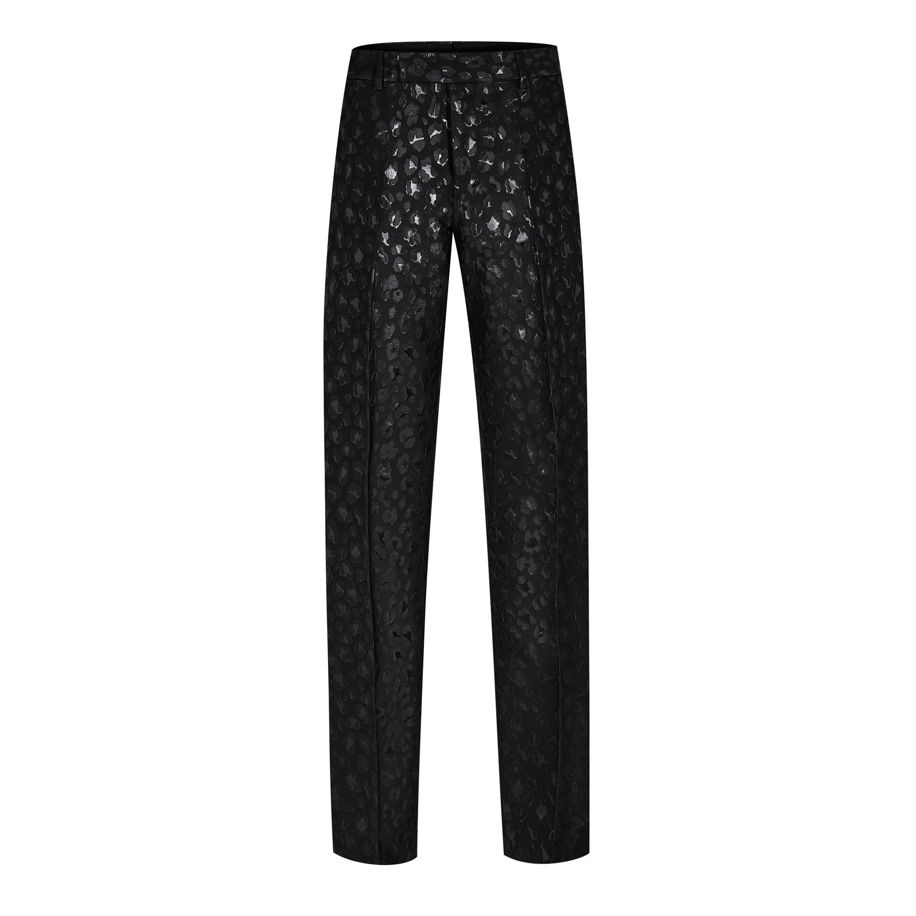 1B000-Black - Versace - Leopard-Print Trousers - 1
