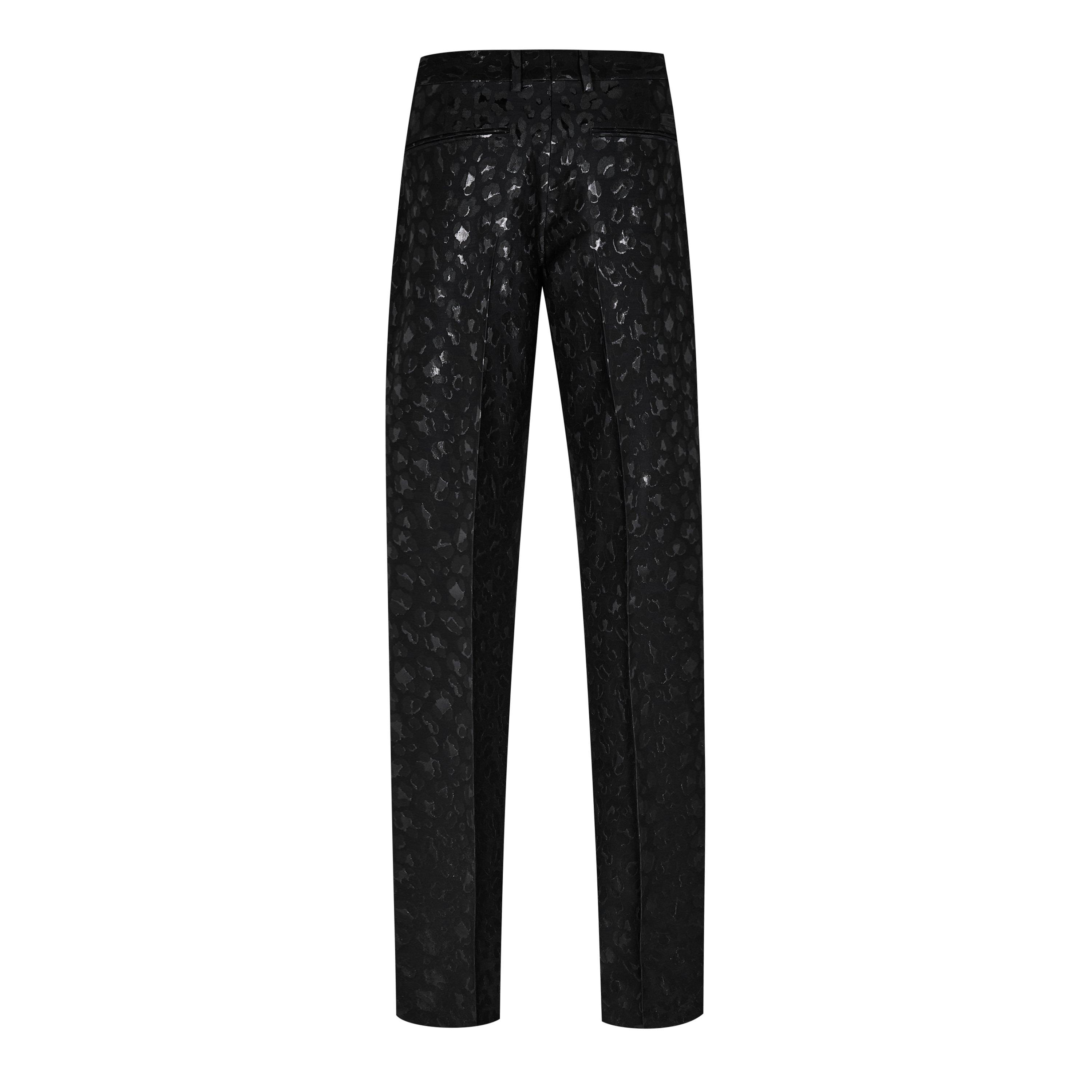 1B000-Black - Versace - Leopard-Print Trousers - 2