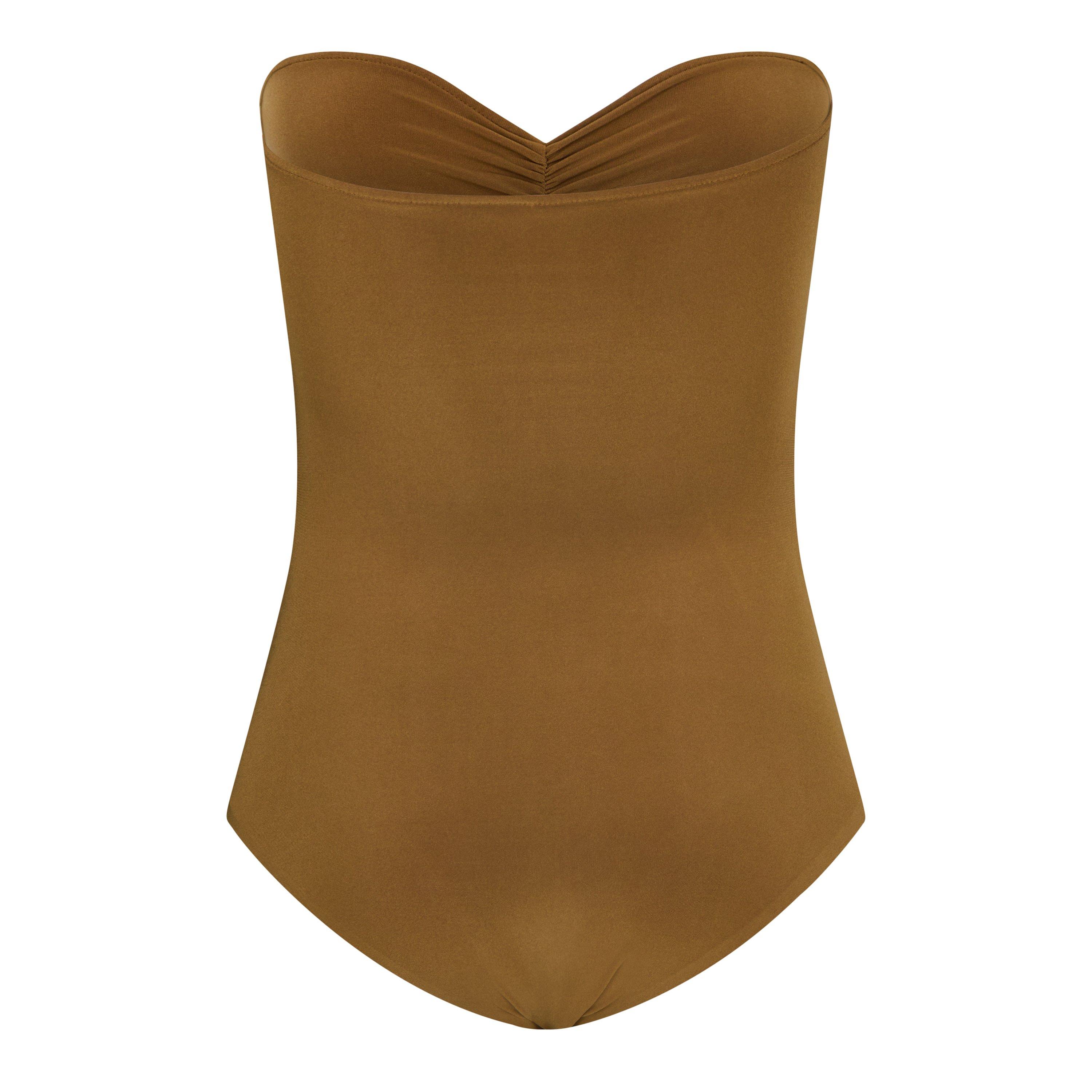 Bronze - Norma Kamali - Women's Ruched Strapless Bodysuit - 2