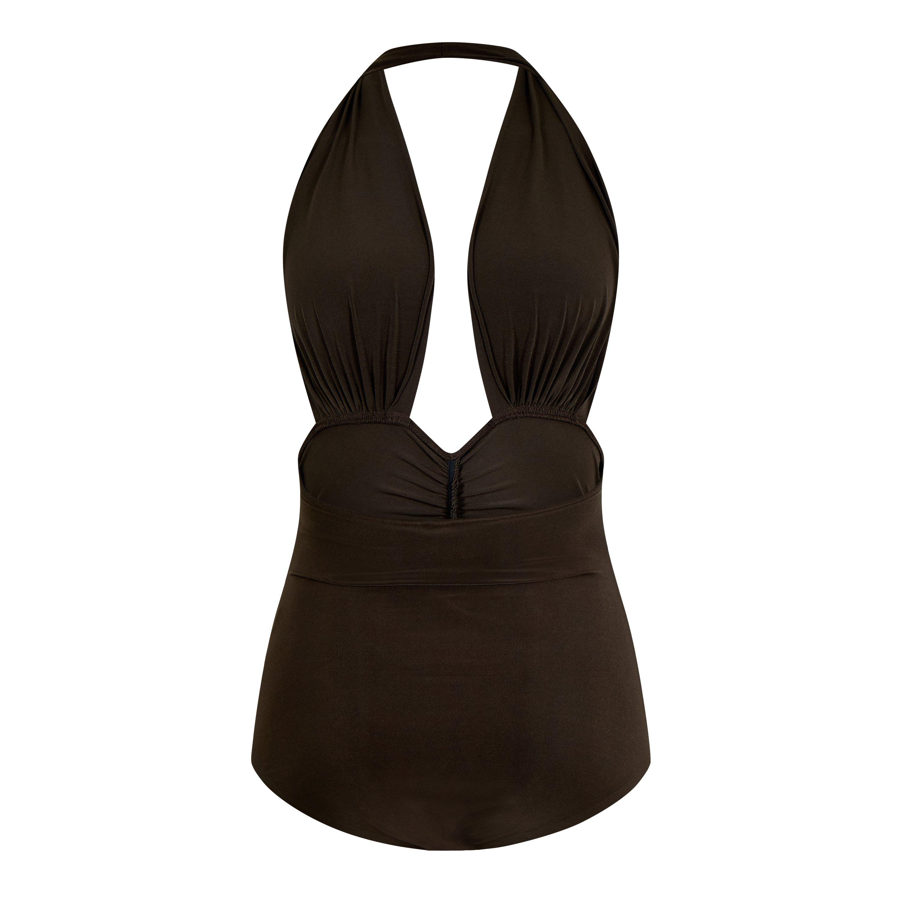 Espresso - Norma Kamali - Women's Ruched Strapless Bodysuit - 2