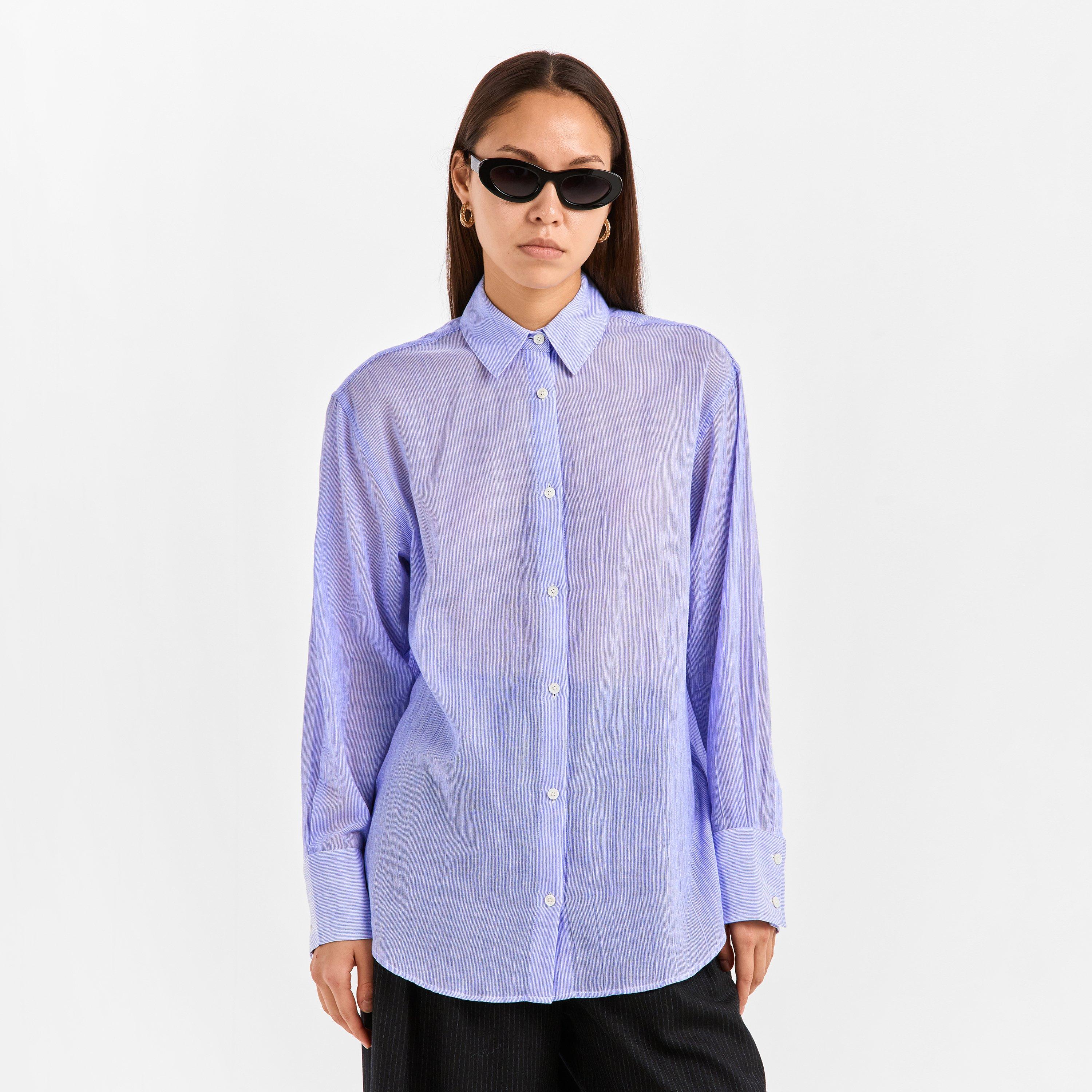 Blue - Anine Bing - Women's Essie Long-Sleeve Plain Shirt - 3