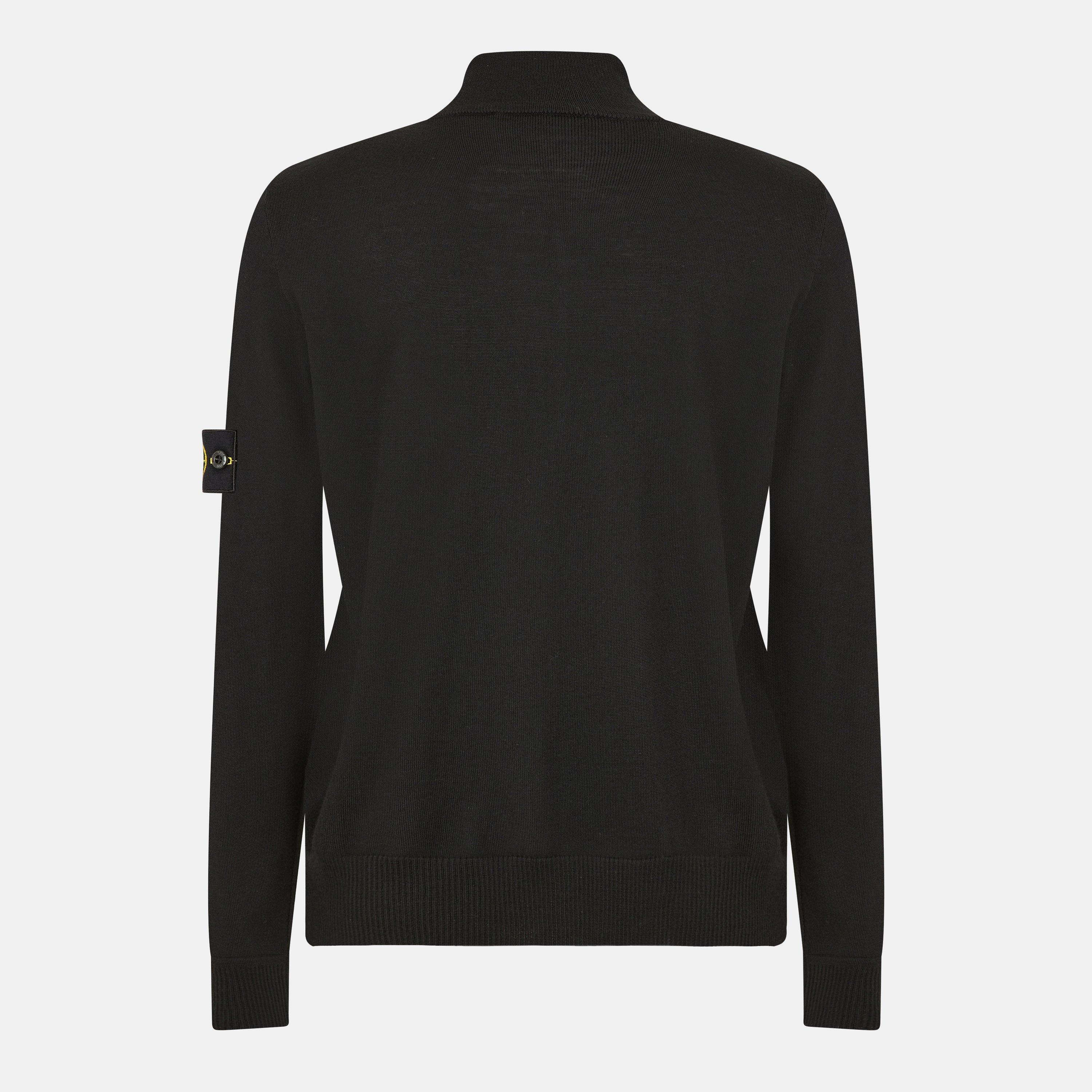Nero V0029 - Stone Island - Quarter-Zip Knit Top - 2