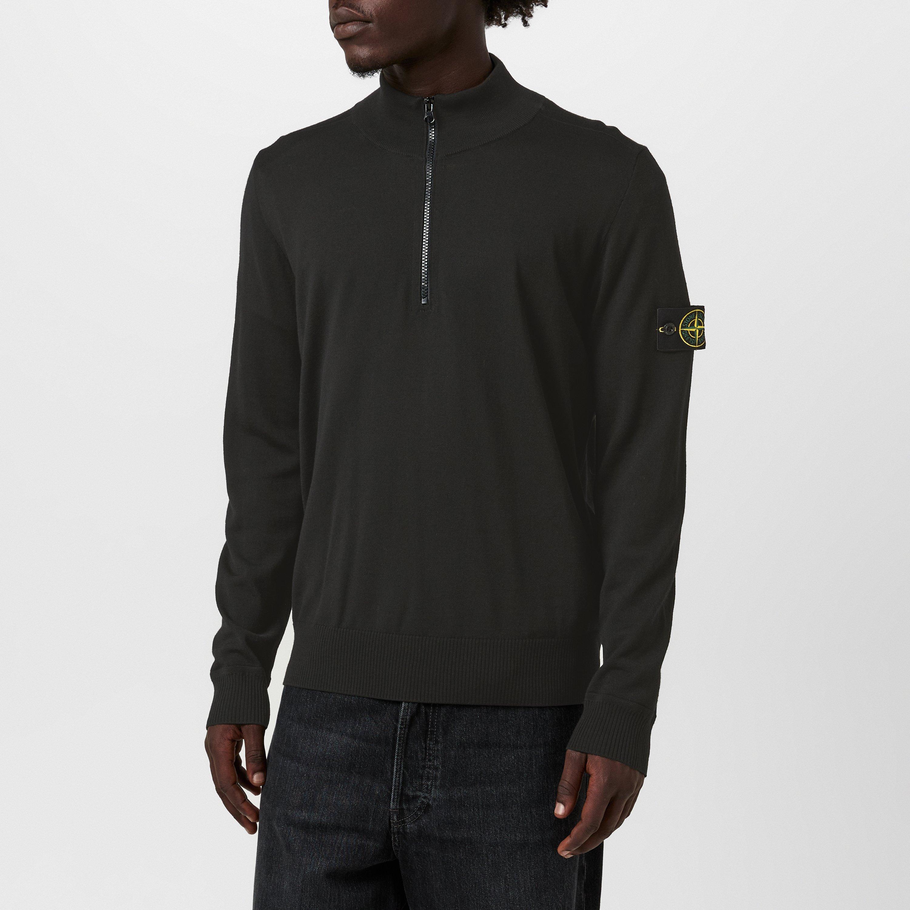 Nero V0029 - Stone Island - Quarter-Zip Knit Top - 3