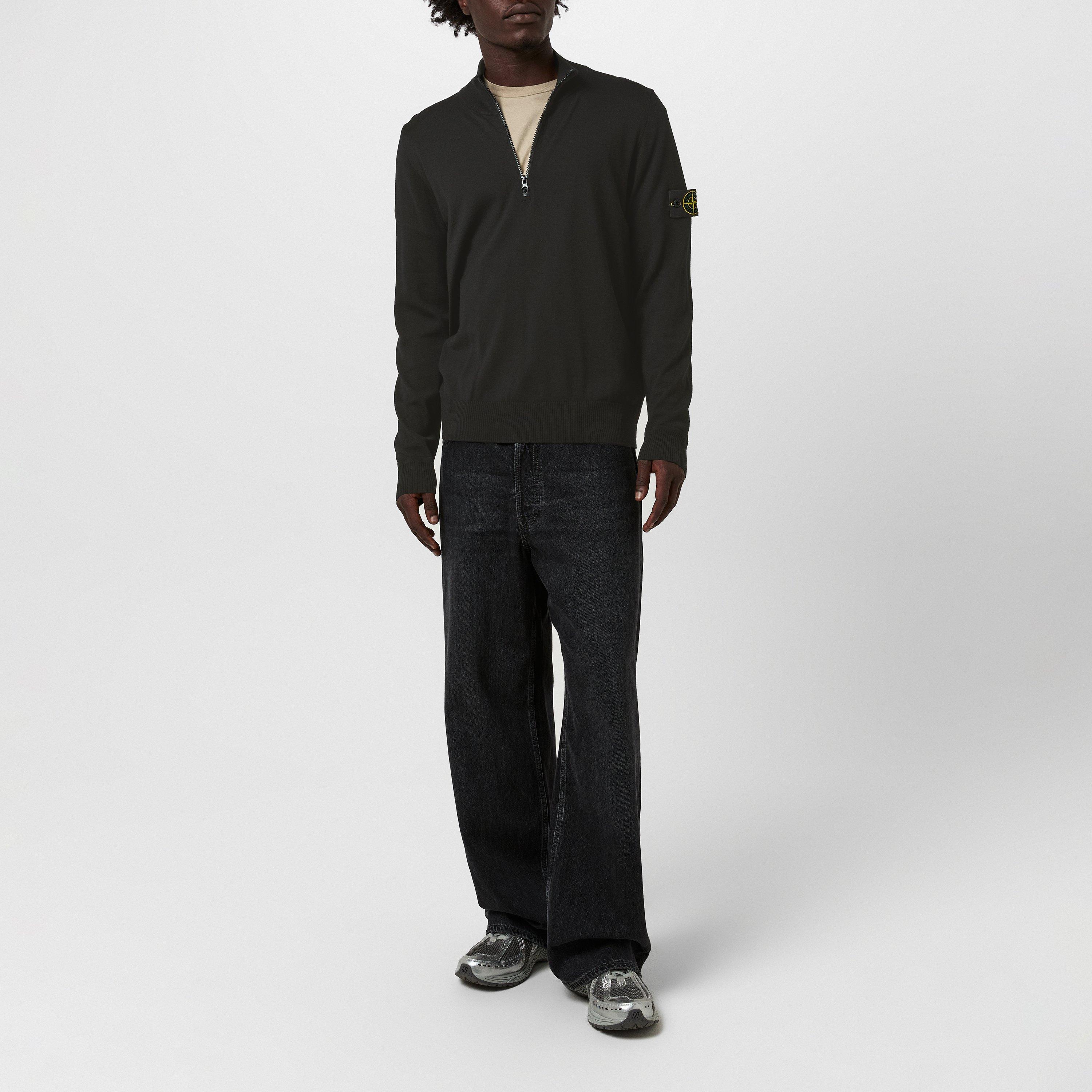 Nero V0029 - Stone Island - Quarter-Zip Knit Top - 6