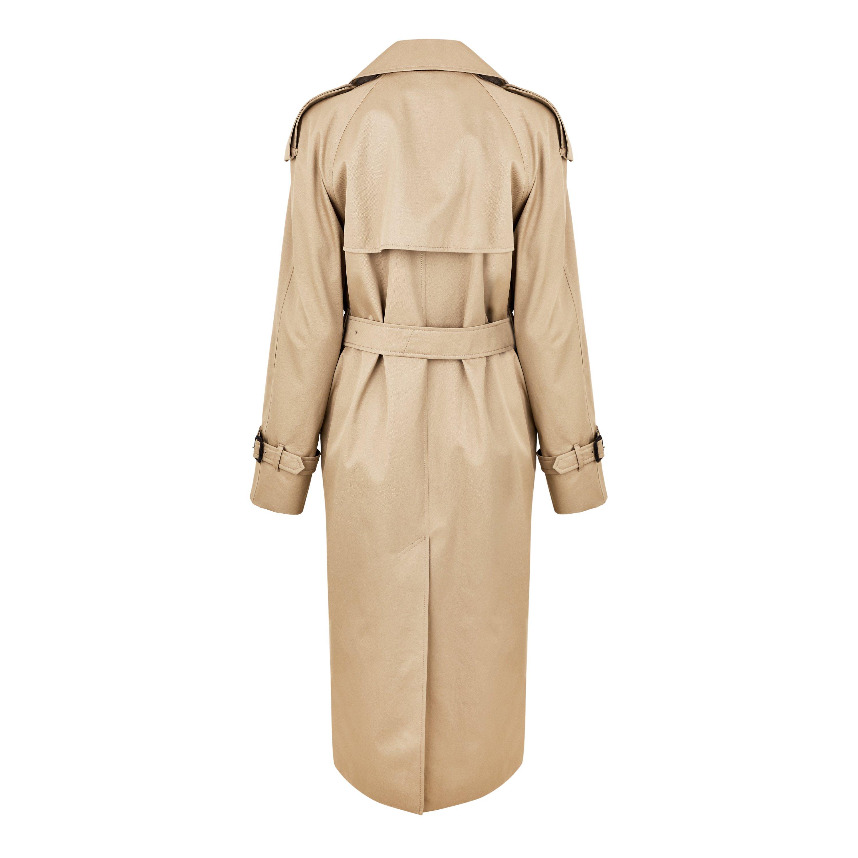 Beige - Burberry - Women's Castleford Water Resistant Cotton Mid-Length Trench Coat - 6
