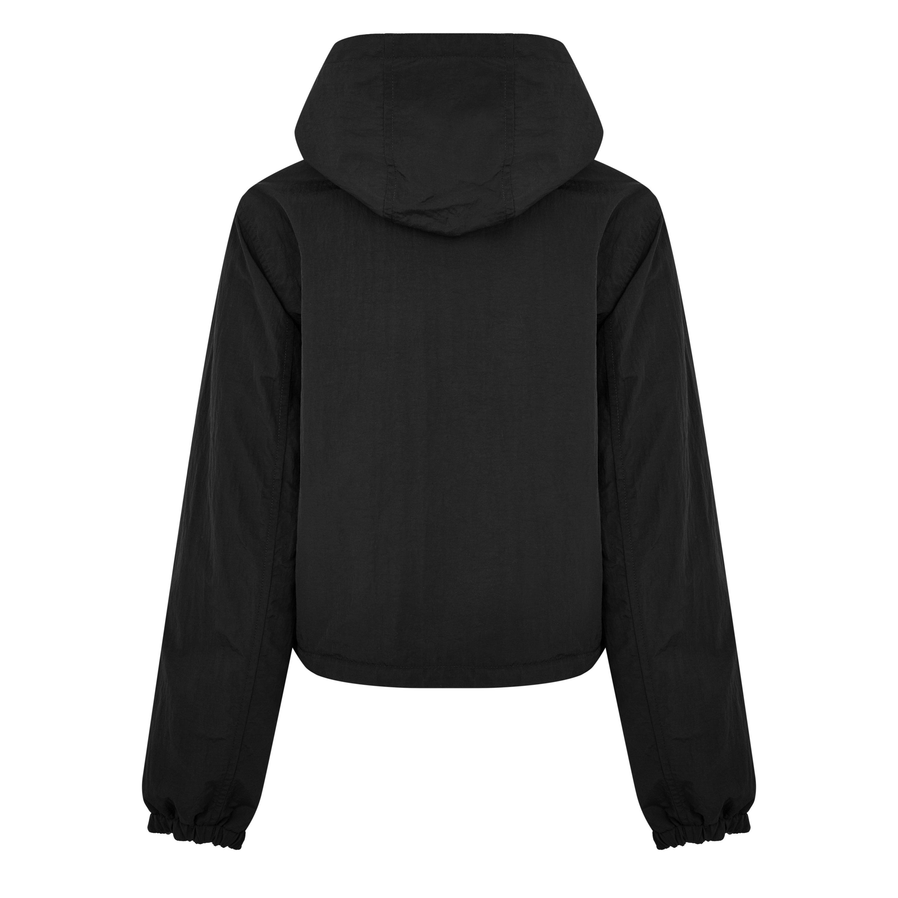 Sand - Burberry - Women's Cropped Check Pattern Reversible Hooded Long Sleeve Windbreaker - 9