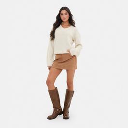 I Saw It First Boucle V Neck Jumper