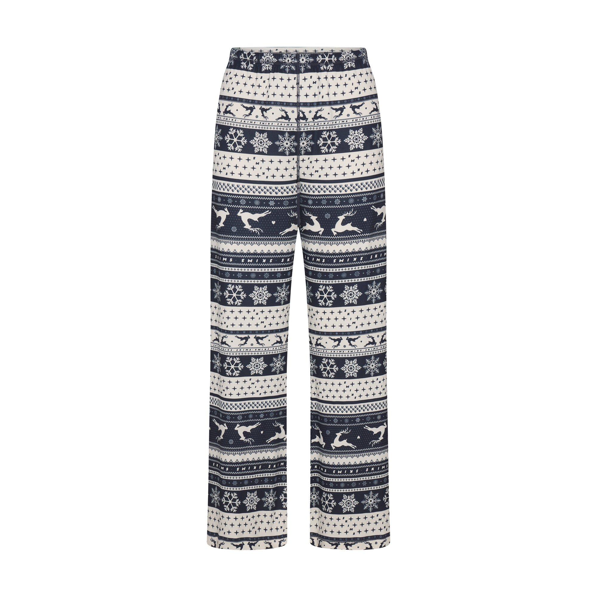 Navy Deer Print - SKIMS - Womens Logo Plush Pointelle Pant - 1