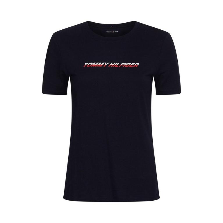 black pyramid big logos pullover hoodie y5162426 blk - Tommy Sport - Regular Cut Graphic Crewneck T-shirt - 1