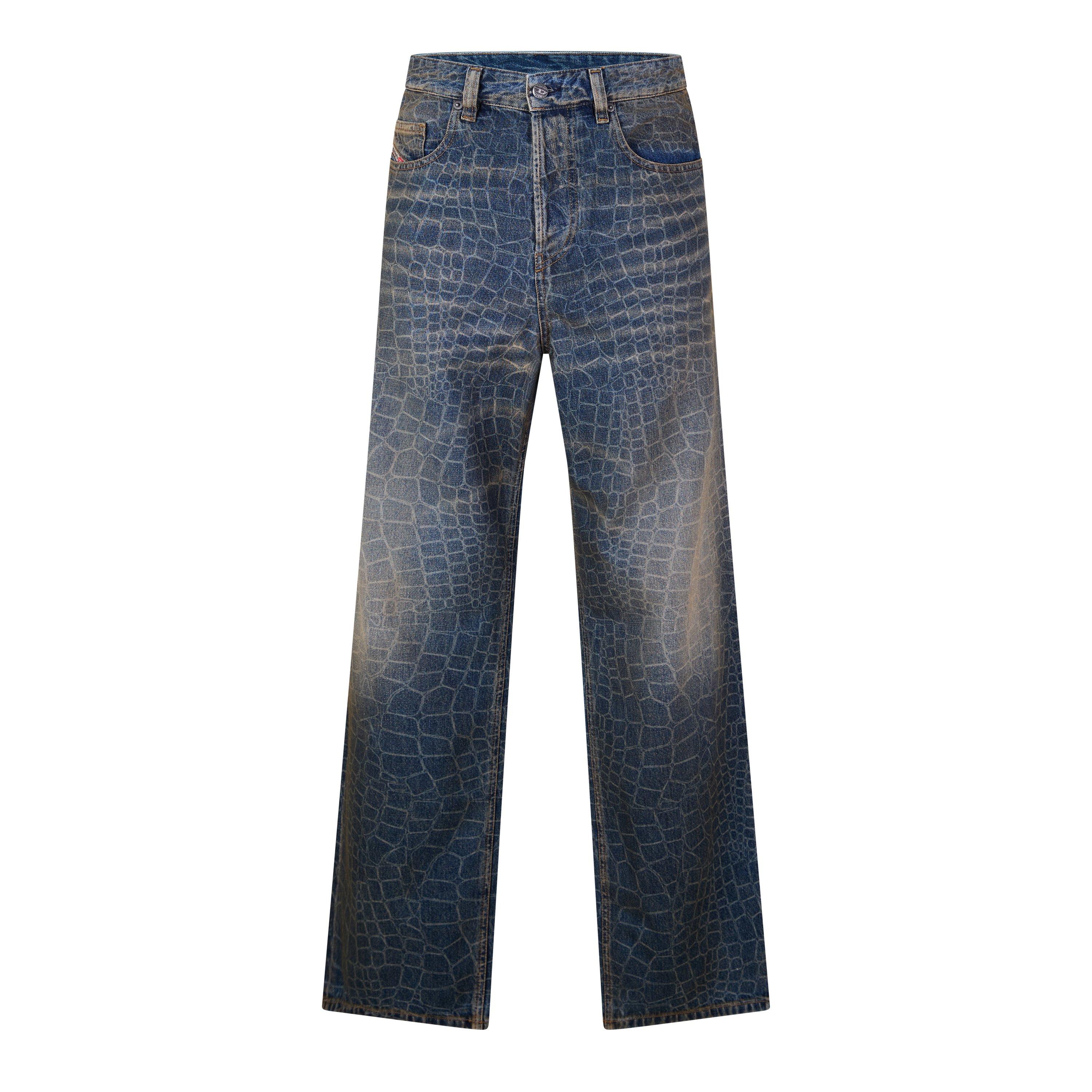 Blue Denim - Diesel - Men's D-Macro-Snake Wide Leg Jeans - 1