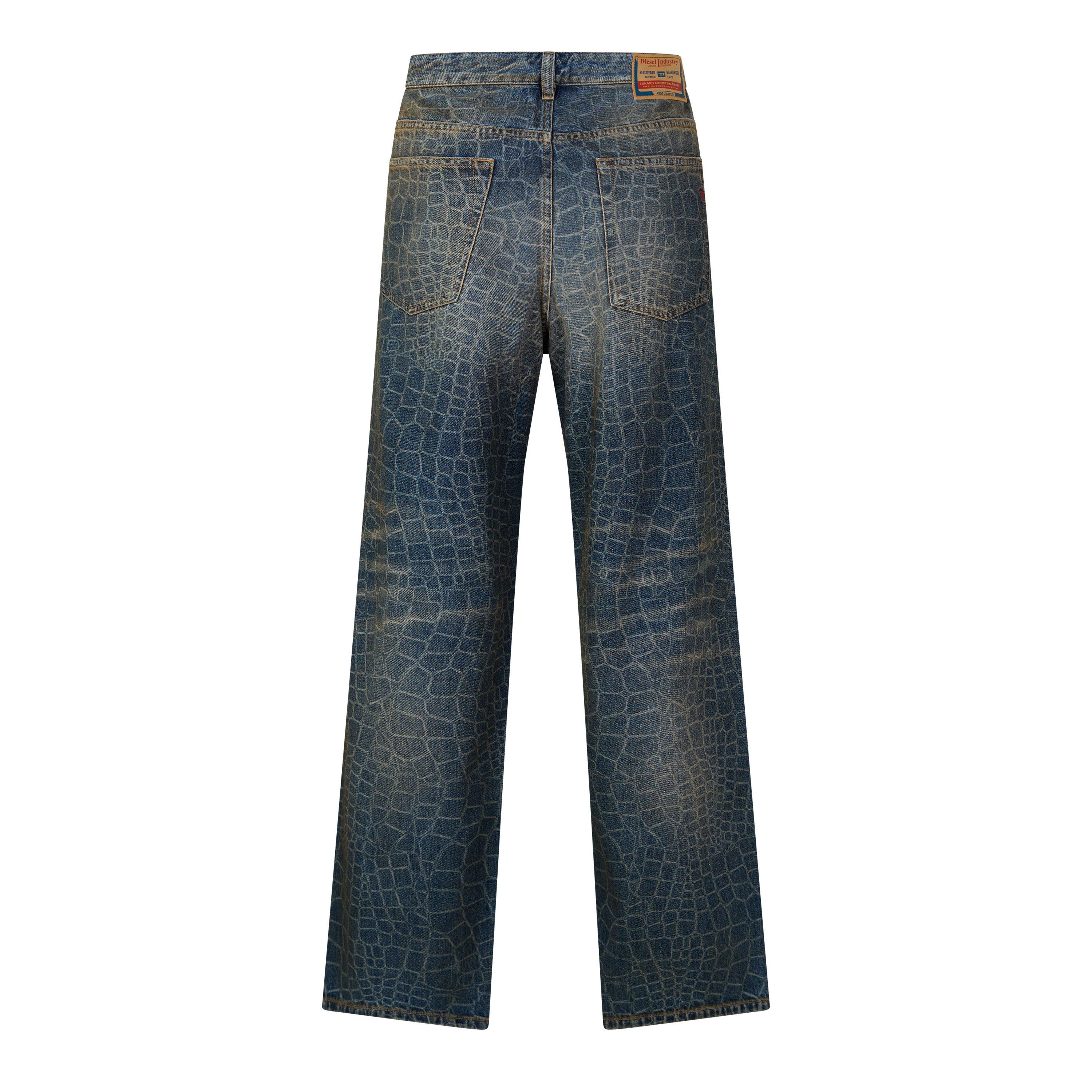 Blue Denim - Diesel - Men's D-Macro-Snake Wide Leg Jeans - 2