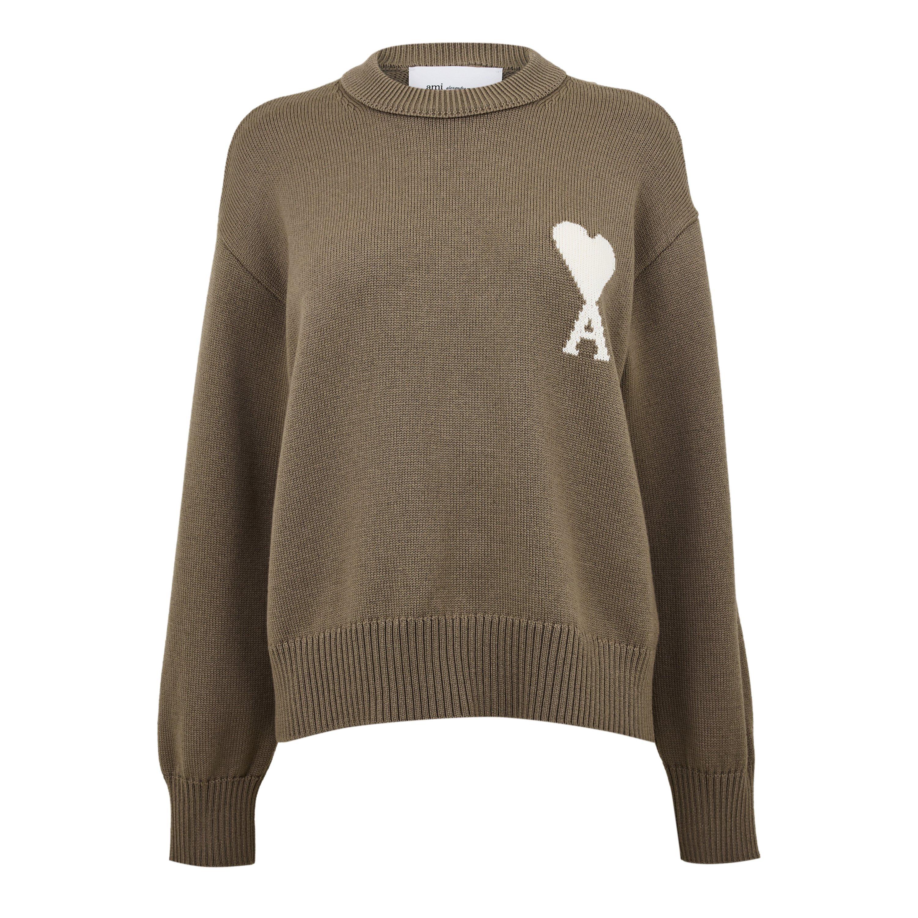 Ami Paris Women's ADC Crew Neck Jumper - Beige/Ecru - Size 14 (L)