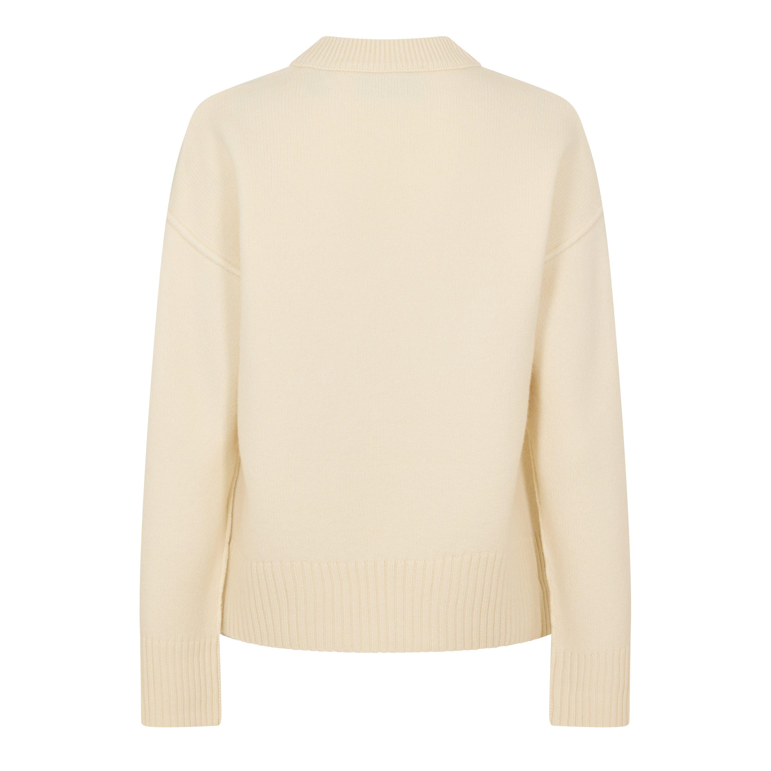 Ecru/Rouge - Ami Paris - Women's ADC Crew Neck Jumper - 2