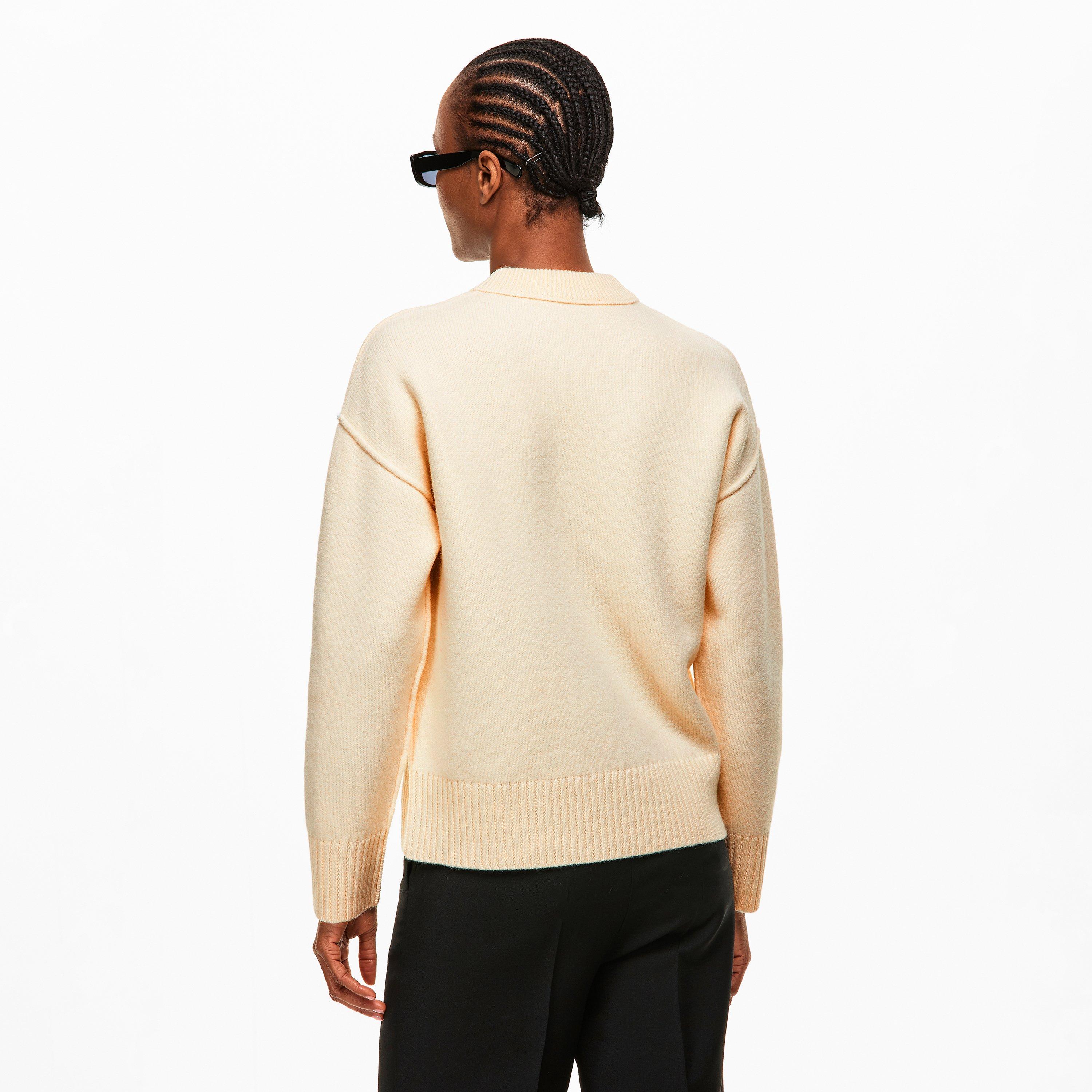 Ecru/Rouge - Ami Paris - Women's ADC Crew Neck Jumper - 4