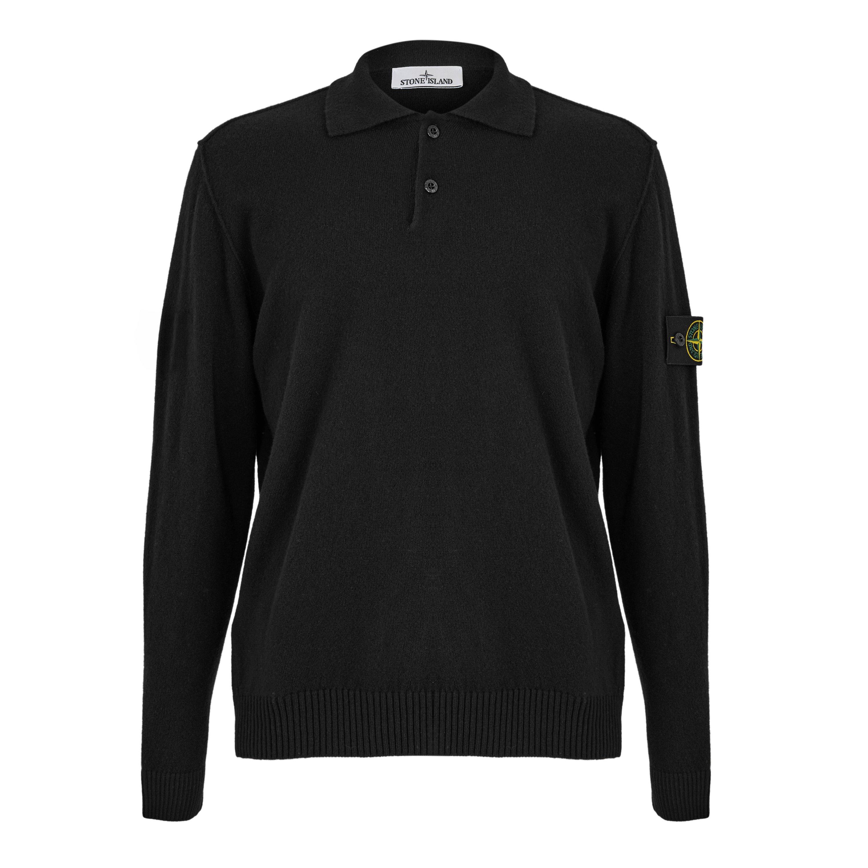 Black V0029 - Stone Island - Stone Knt LS Polo Sn64 - 1