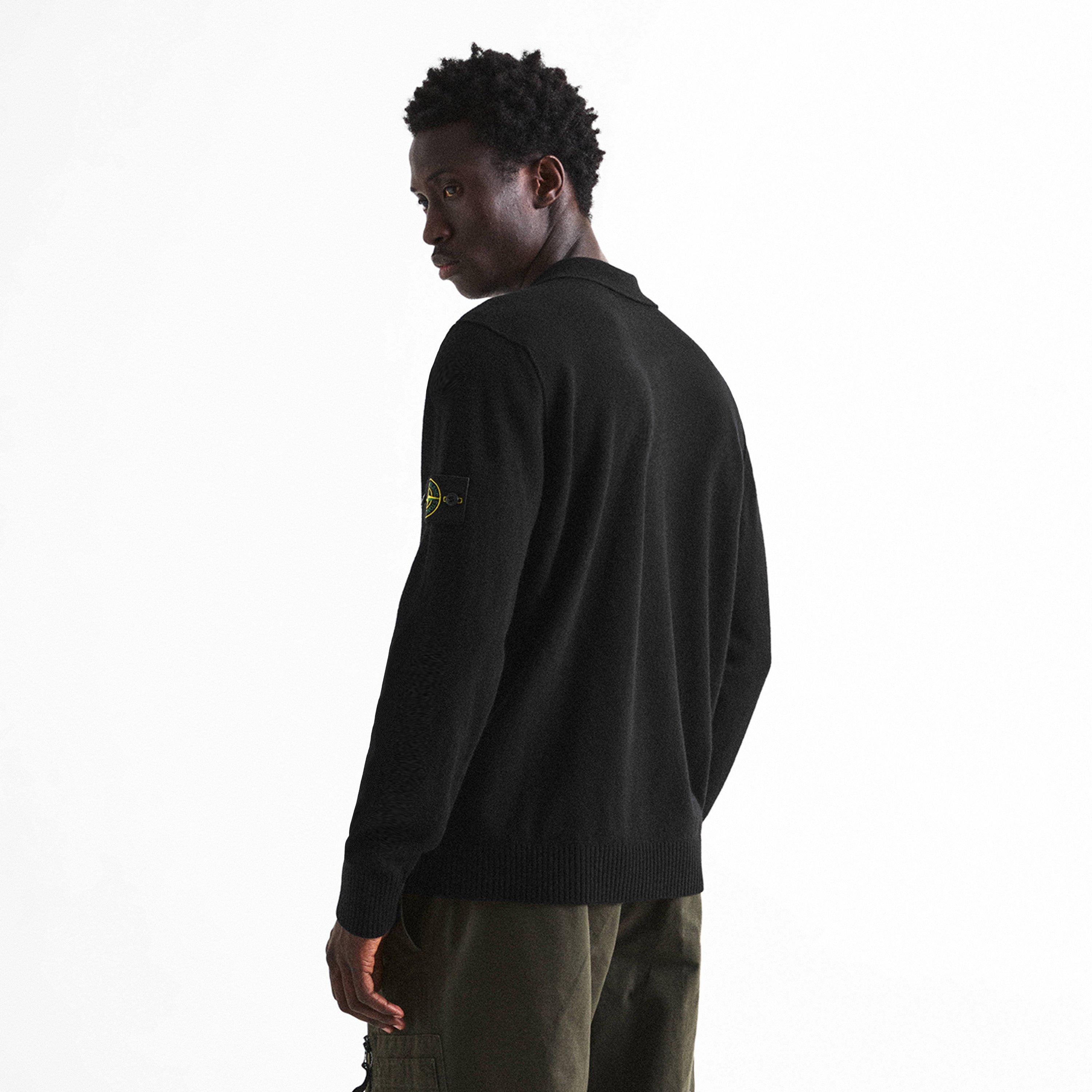 Black V0029 - Stone Island - Stone Knt LS Polo Sn64 - 4