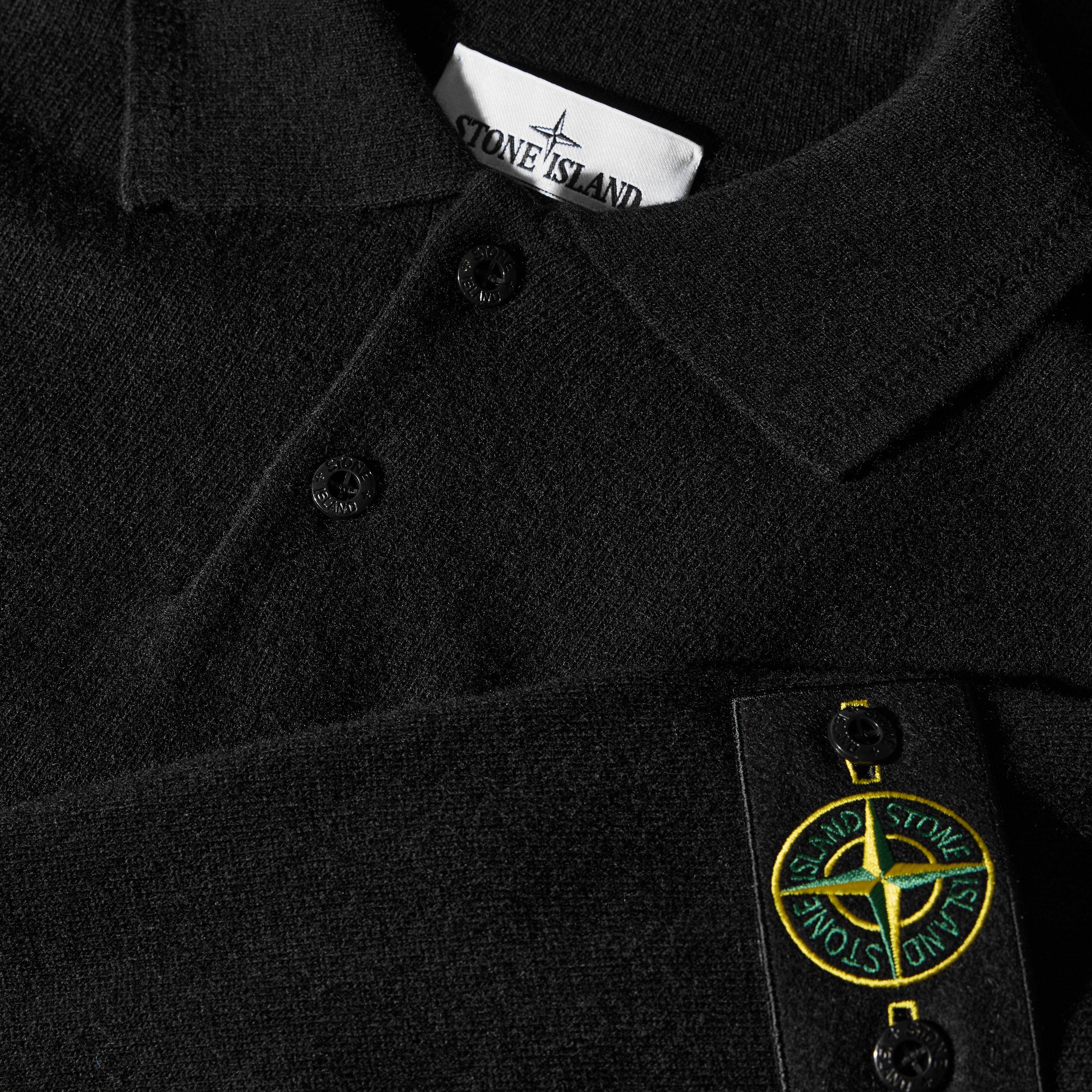 Black V0029 - Stone Island - Stone Knt LS Polo Sn64 - 3
