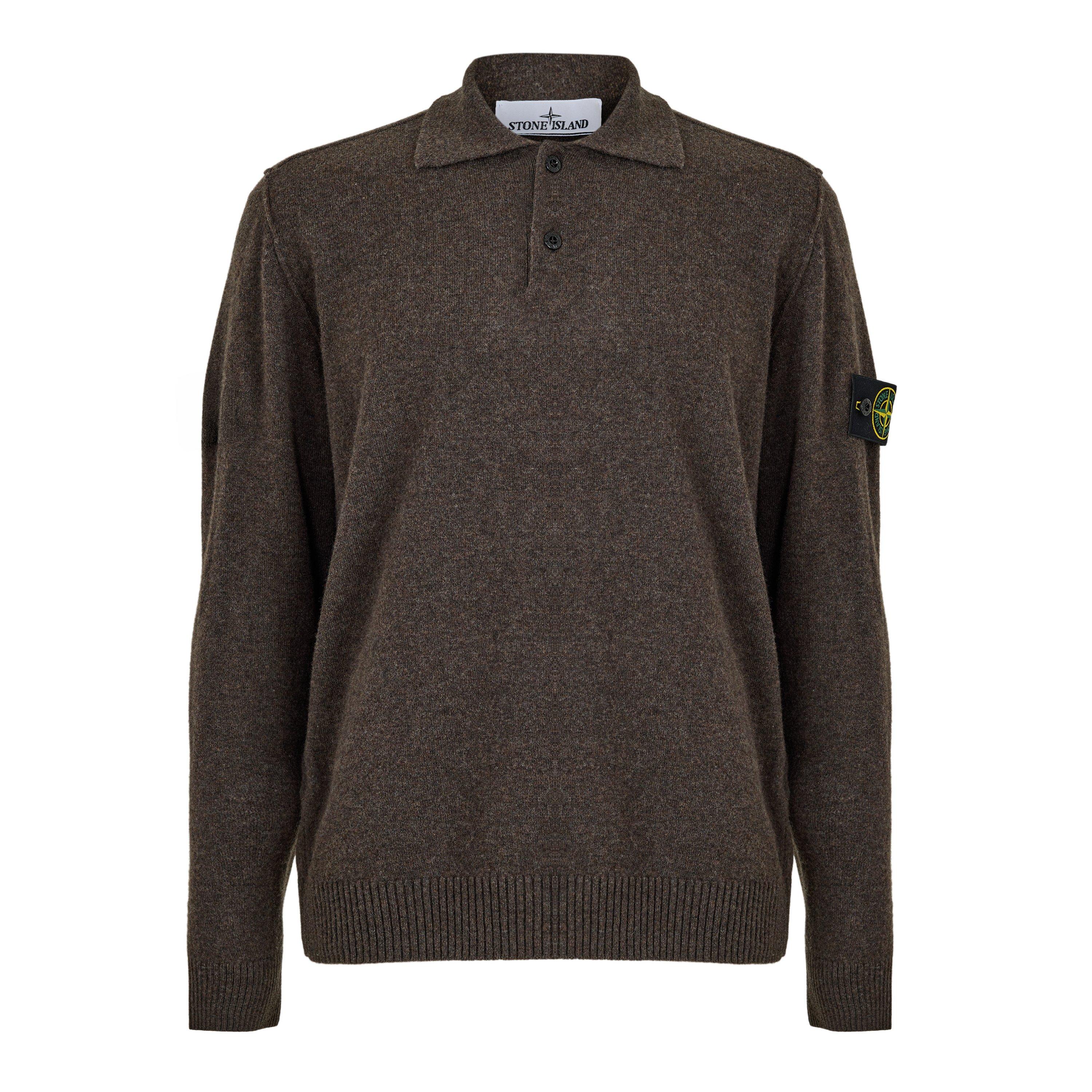 Stone Island Stone Knt LS Polo Sn64 - Mel Lead V0M62 - L