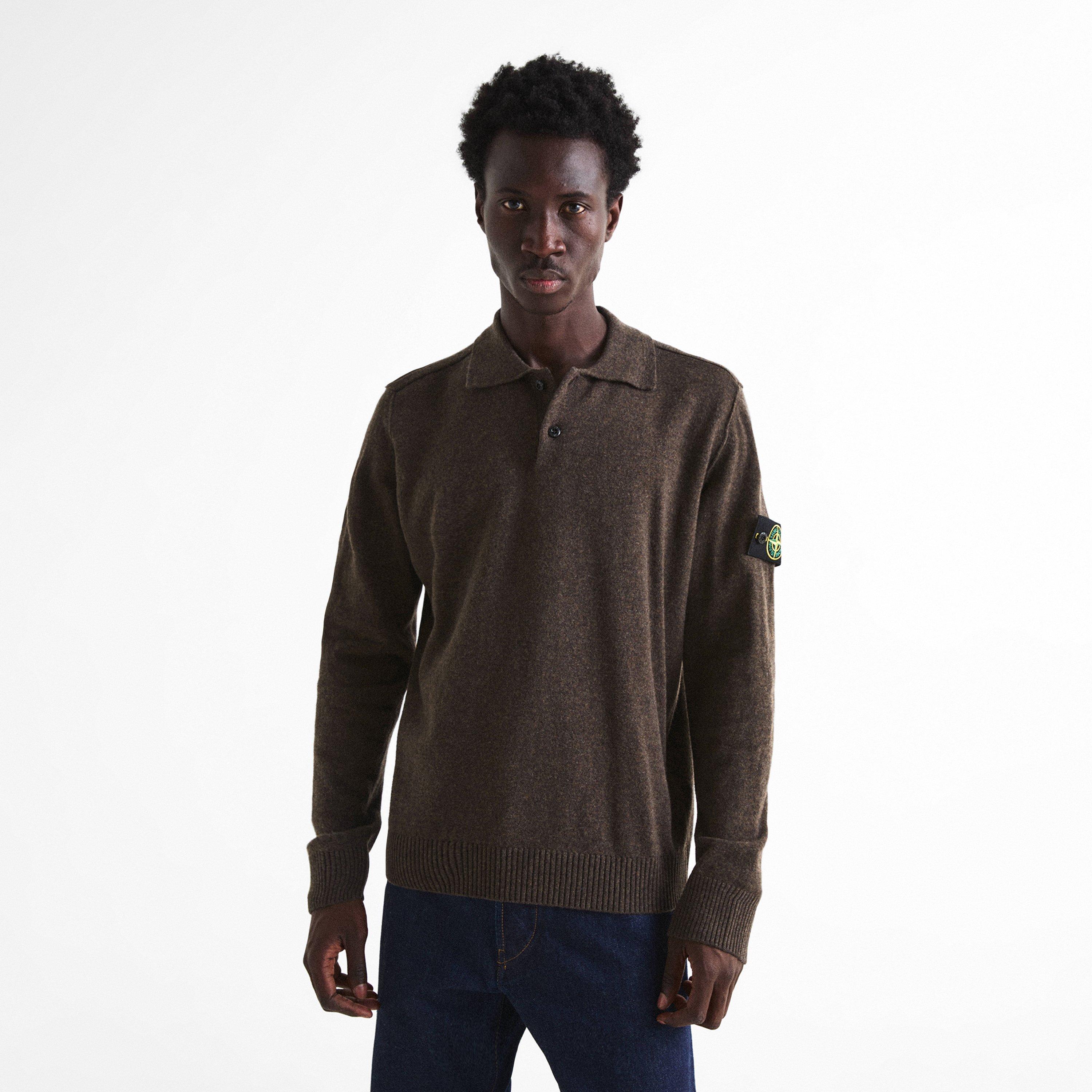 Mel Lead V0M62 - Stone Island - Men's Wool Knitted Long-Sleeve Polo - 3
