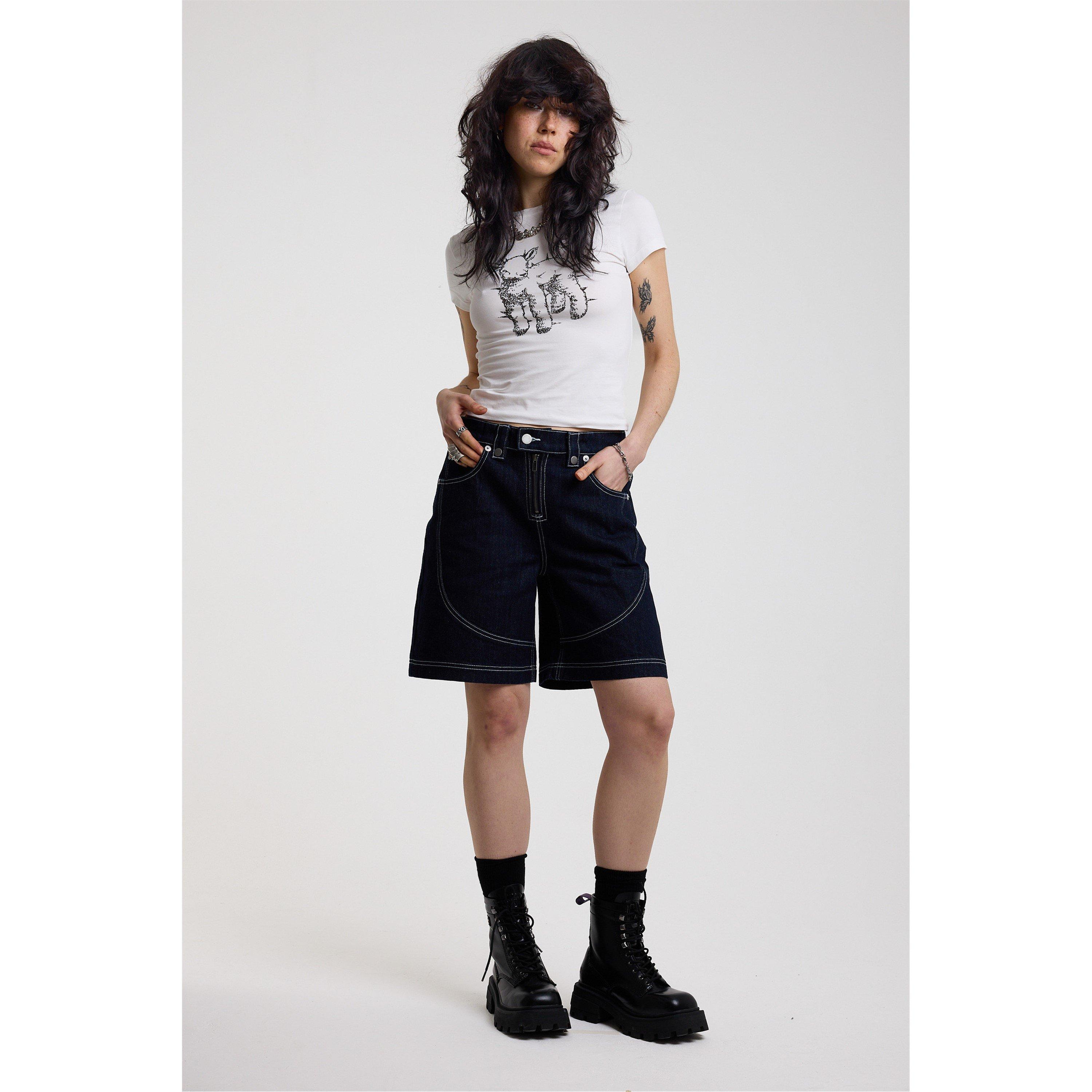 Rinse Wash - The Ragged Priest - Women's Denim Shorts - 5