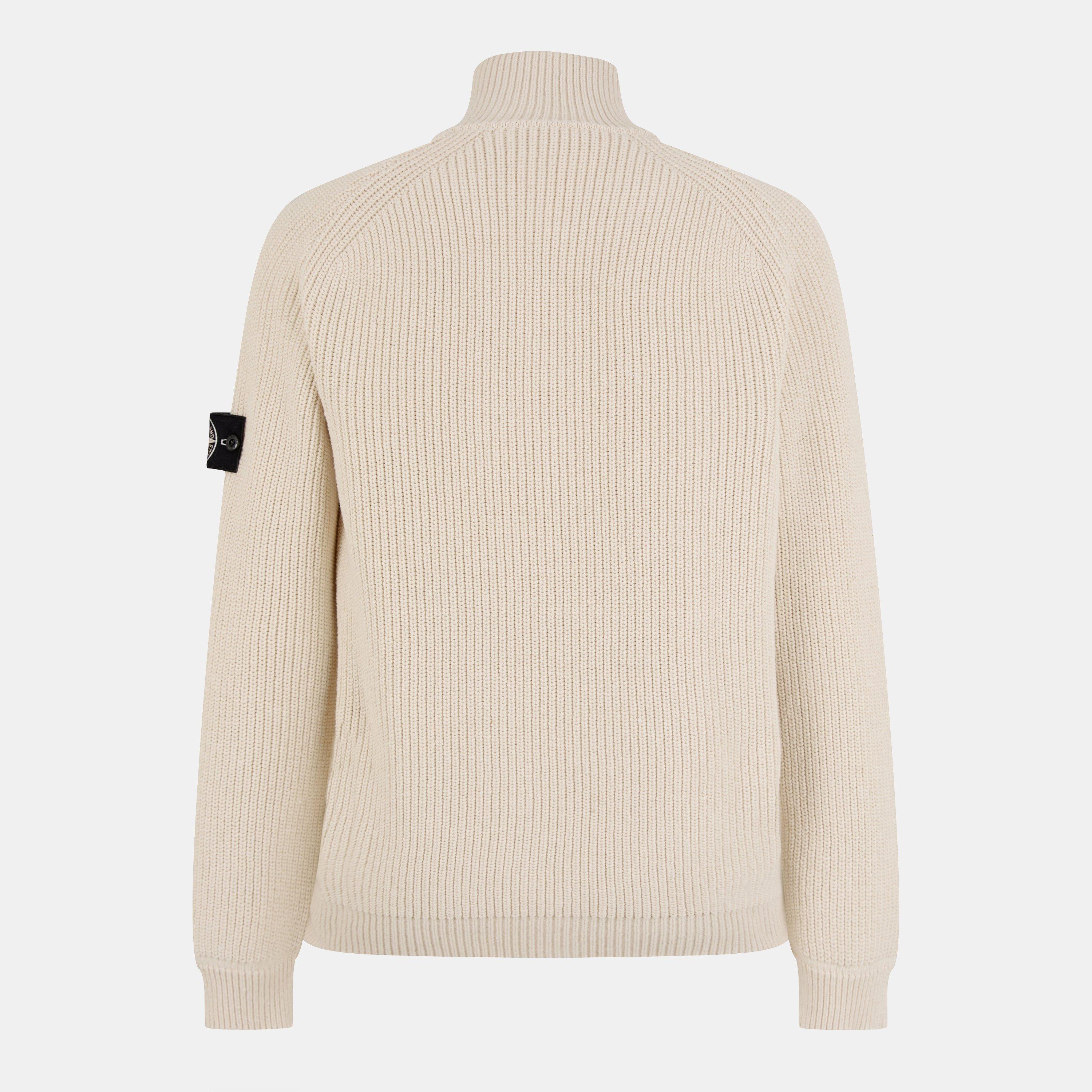 Avorio V0093 - Stone Island - Ribbed Zip Cardigan - 2