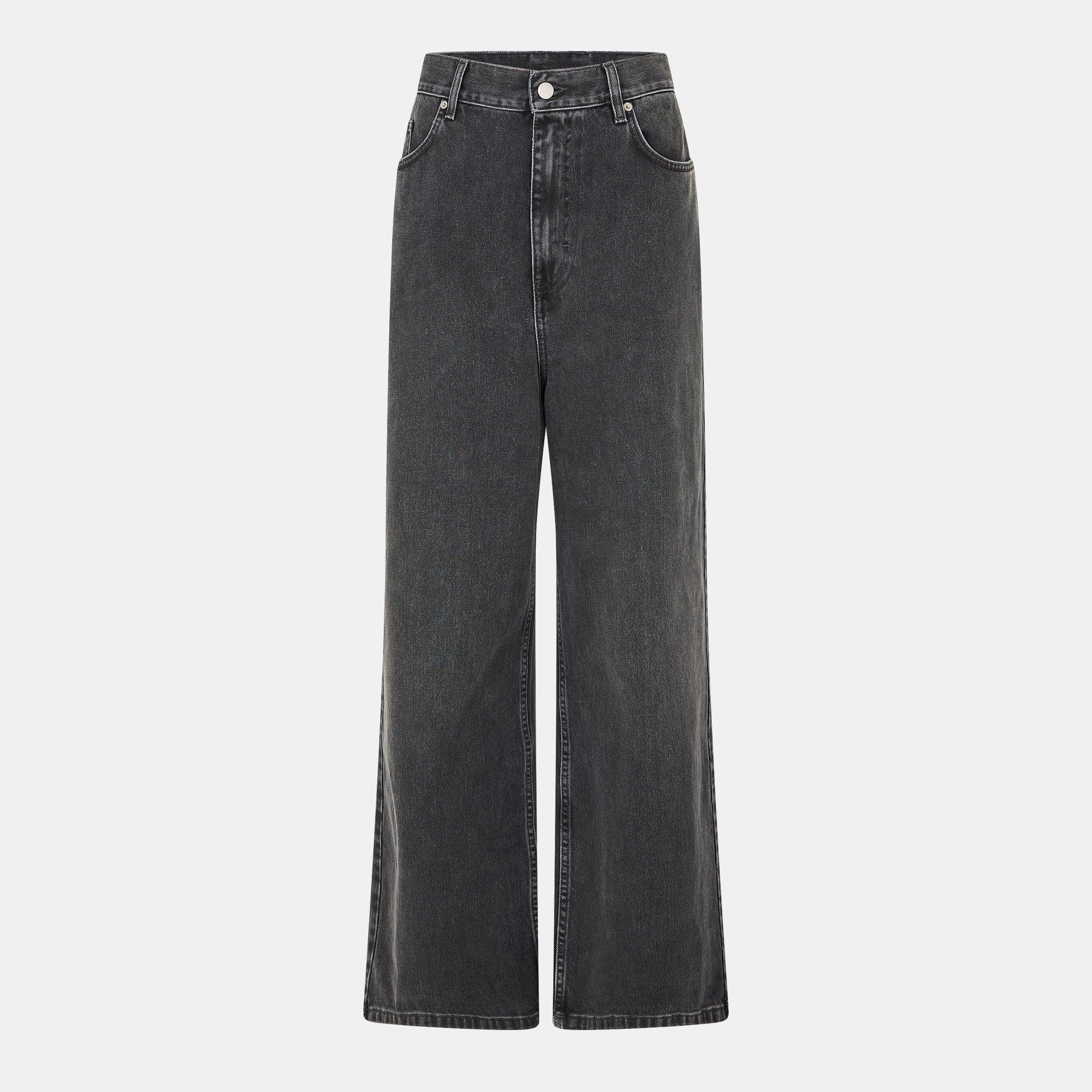 Dark Grey - Axel Arigato - Women's Clara Wide Leg Jeans - 1