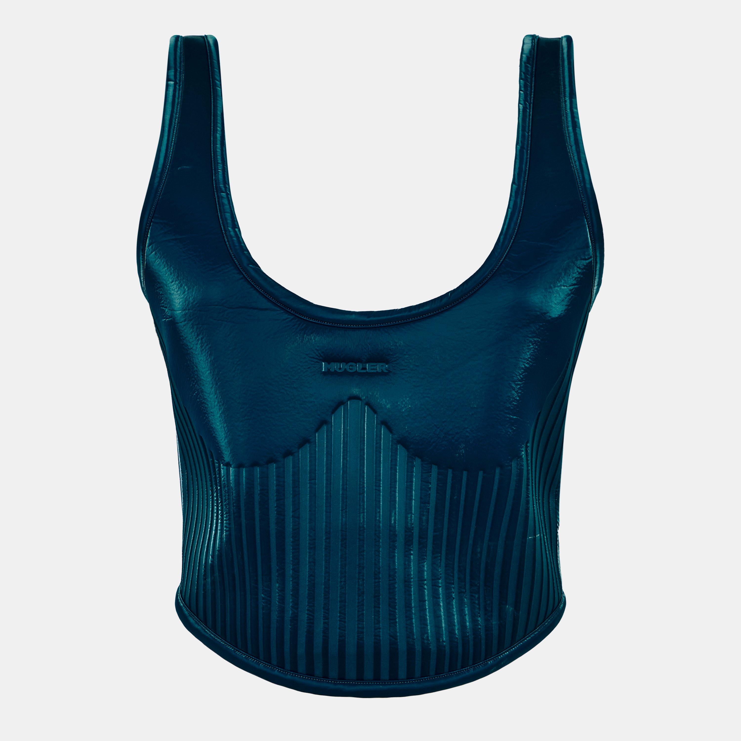 Blue - Mugler - Women's Cropped Crop Top - 1