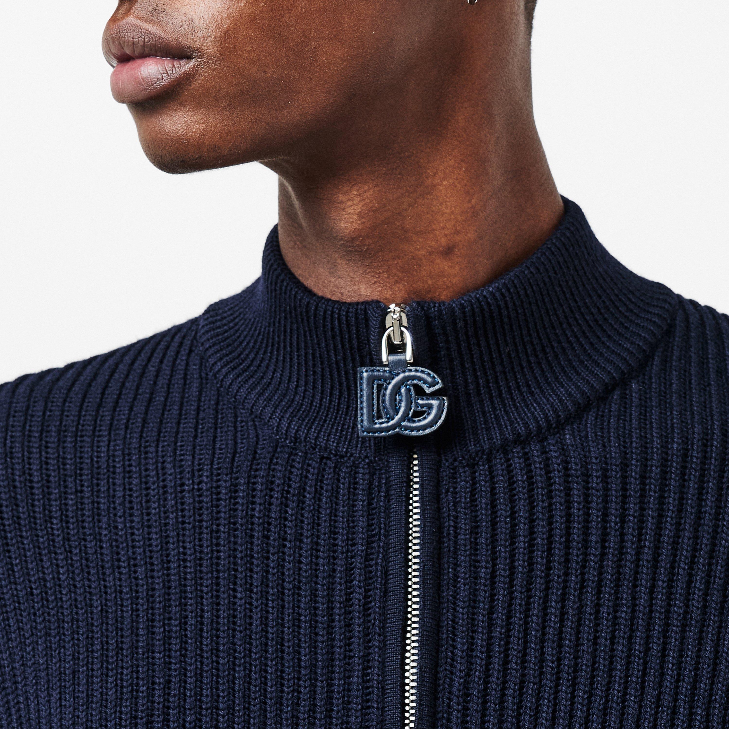 B6712 Blue - Dolce and Gabbana - Men's Zip Knitted Top - 5