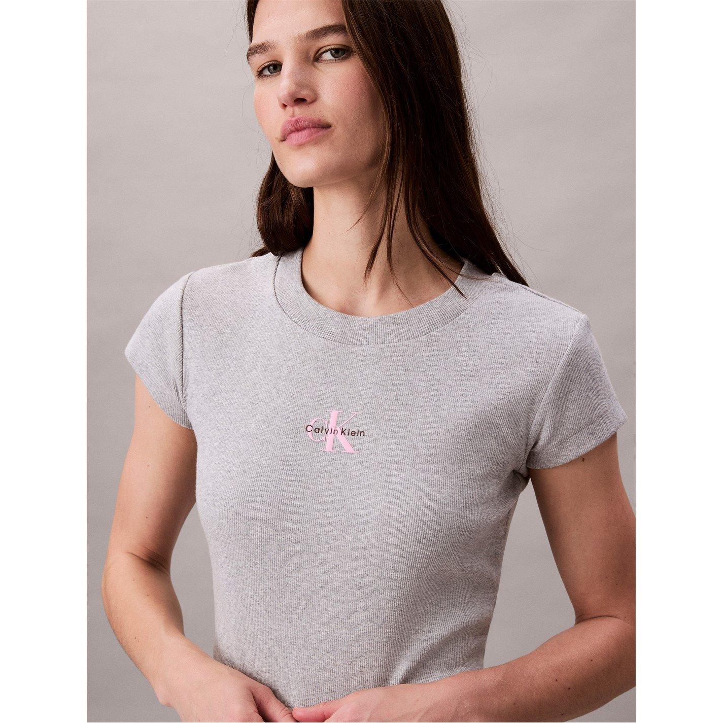 Grey Heather - Calvin Klein Jeans - Women's Baby Tee - 2