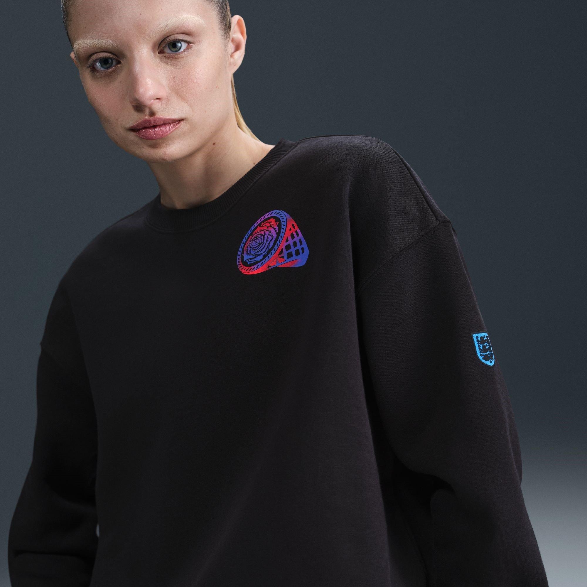 Black/Purple - Nike - England Phoenix Fleece Crew Sweater Womens - 6