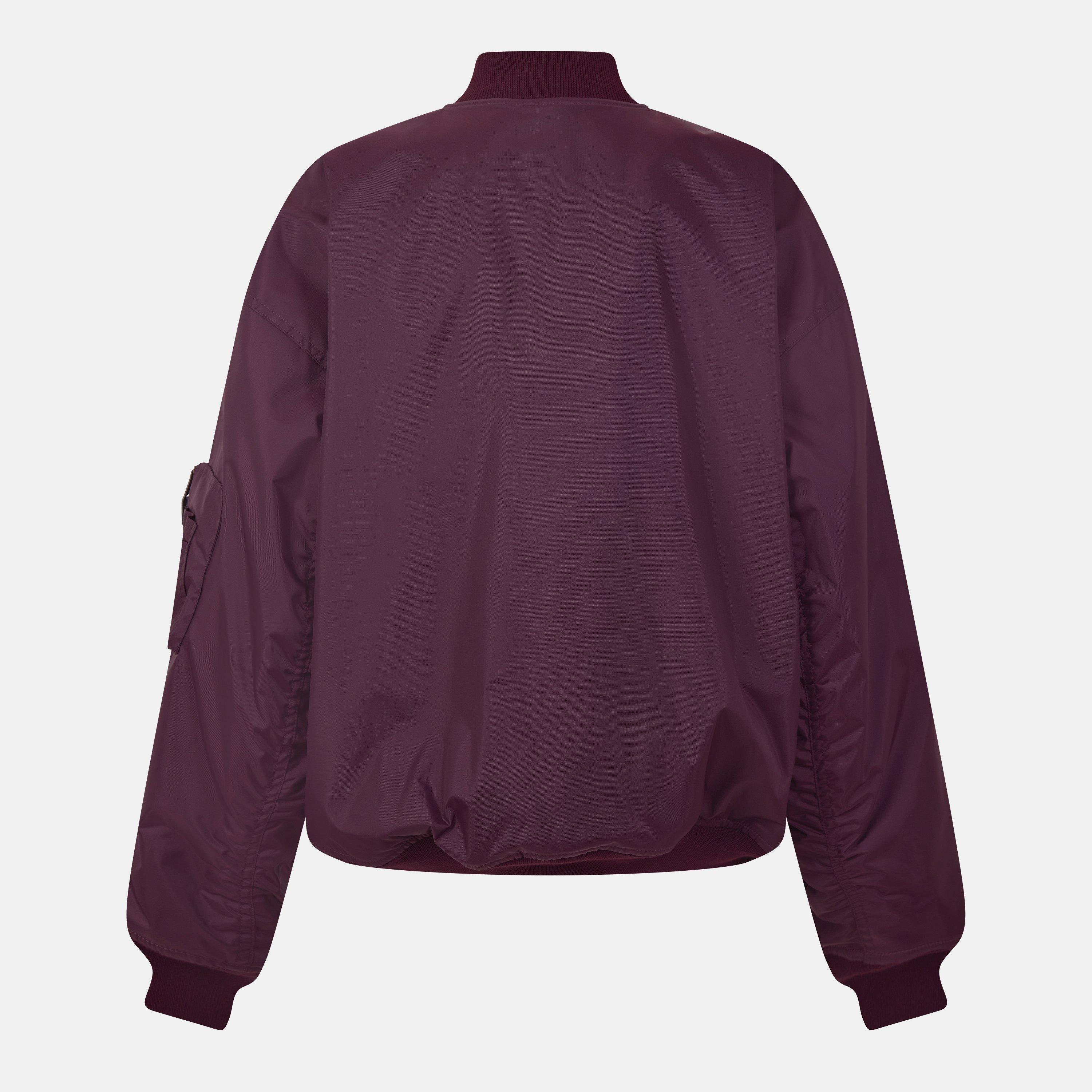 New Aubergine - Balenciaga - Women's  Ribbed Trim Bomber Jacket - 2