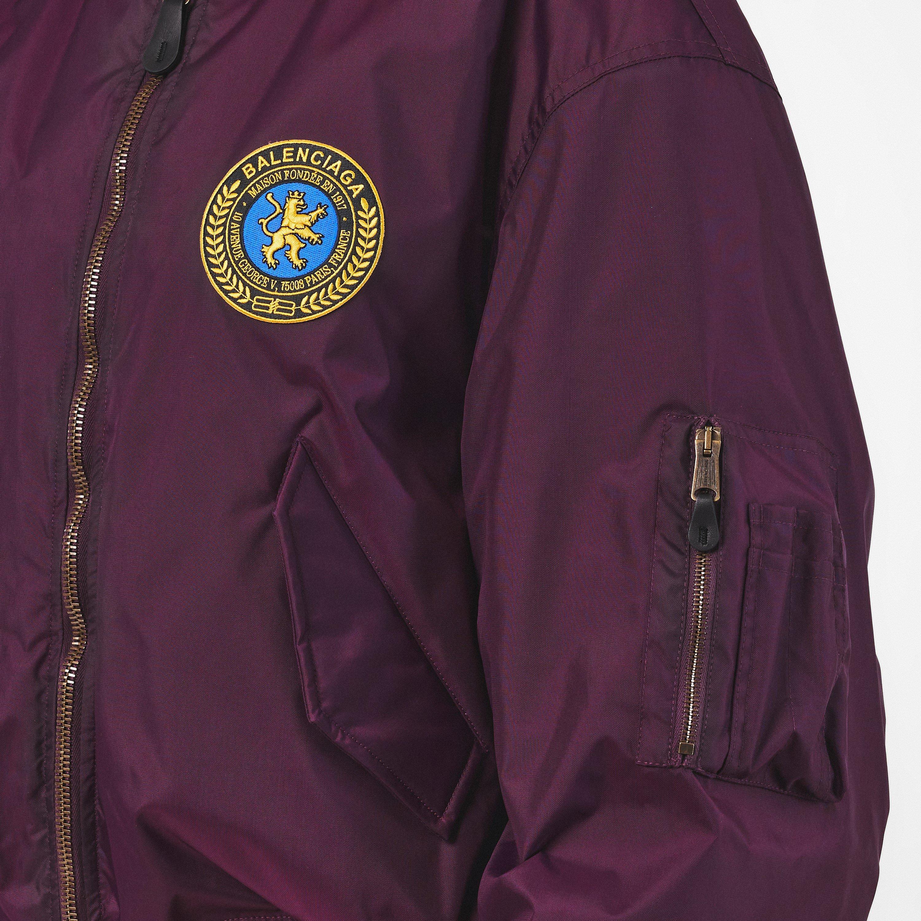 New Aubergine - Balenciaga - Women's  Ribbed Trim Bomber Jacket - 5