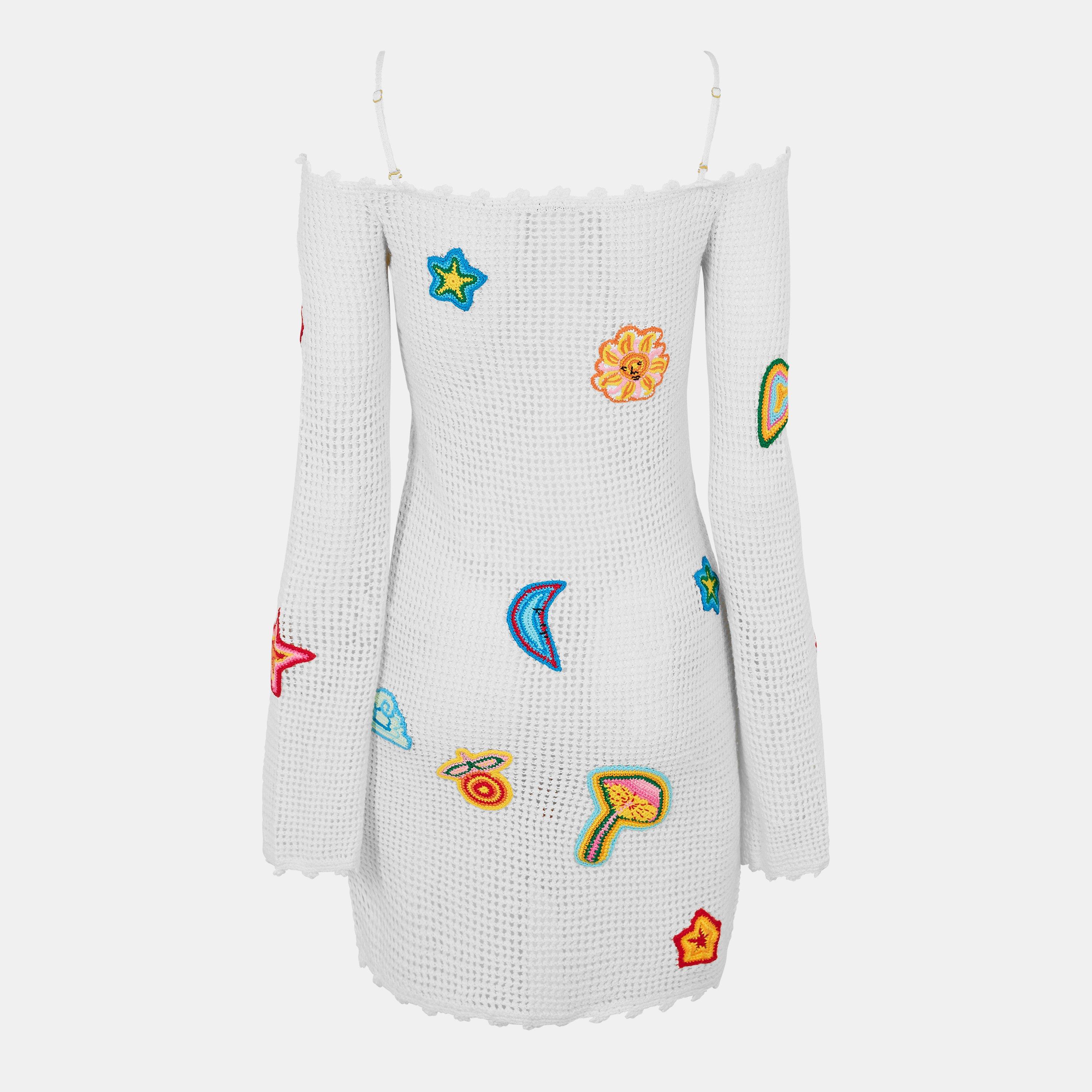 White - Casablanca - Women's Casa Crochet Mini Dress - 2